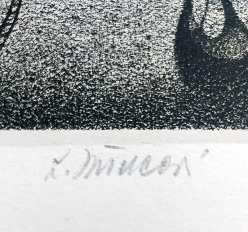 Jiřincová Ludmila – Spící loď, původní litografie s barevným podtiskem, ca 1960