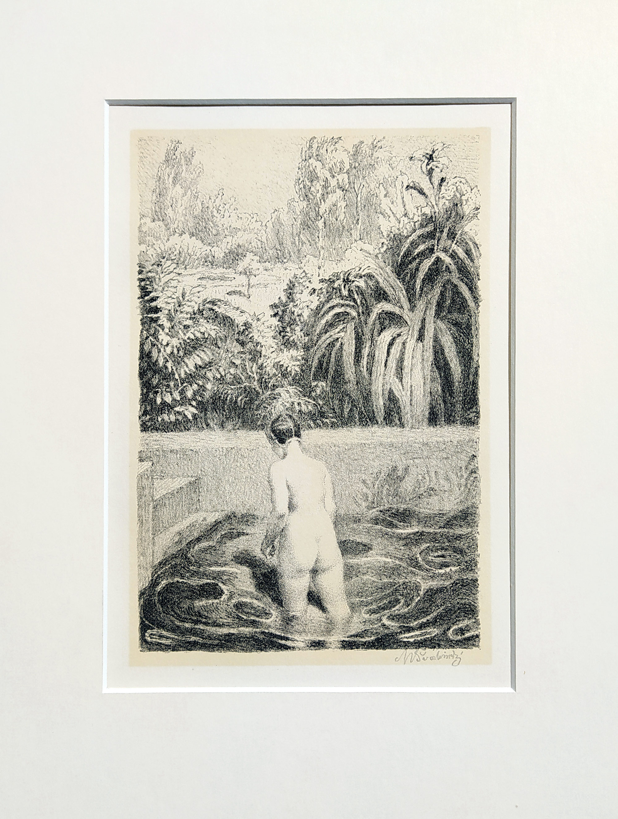 Švabinský Max – Zuzana v lázni, původní litografie, 1944