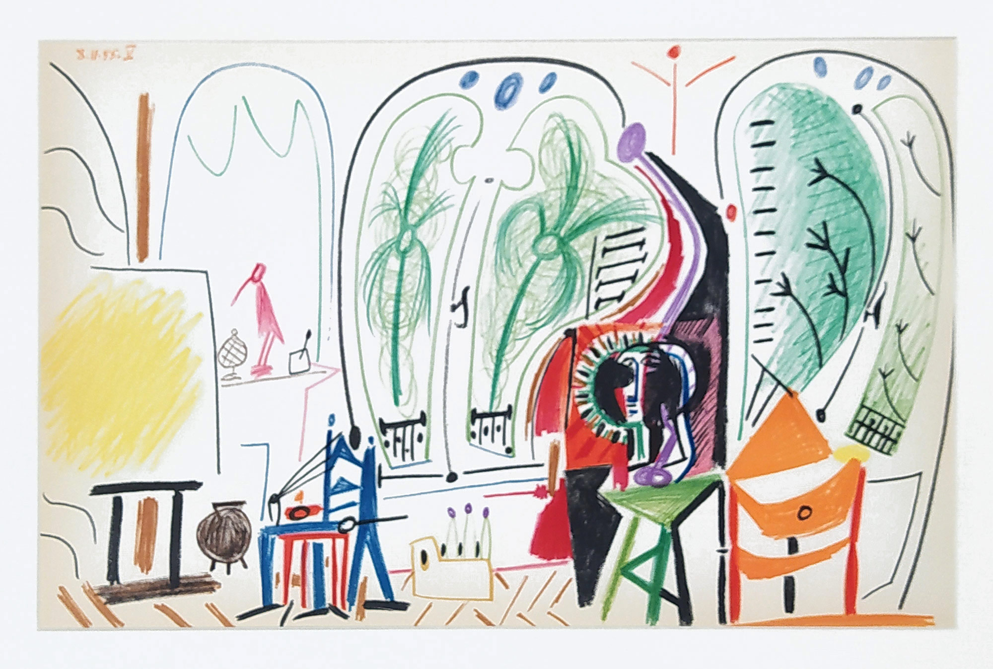 Picasso Pablo – Atelier „La Californie“, Cannes 8. 11. 1955, barevná litografie, 1955
