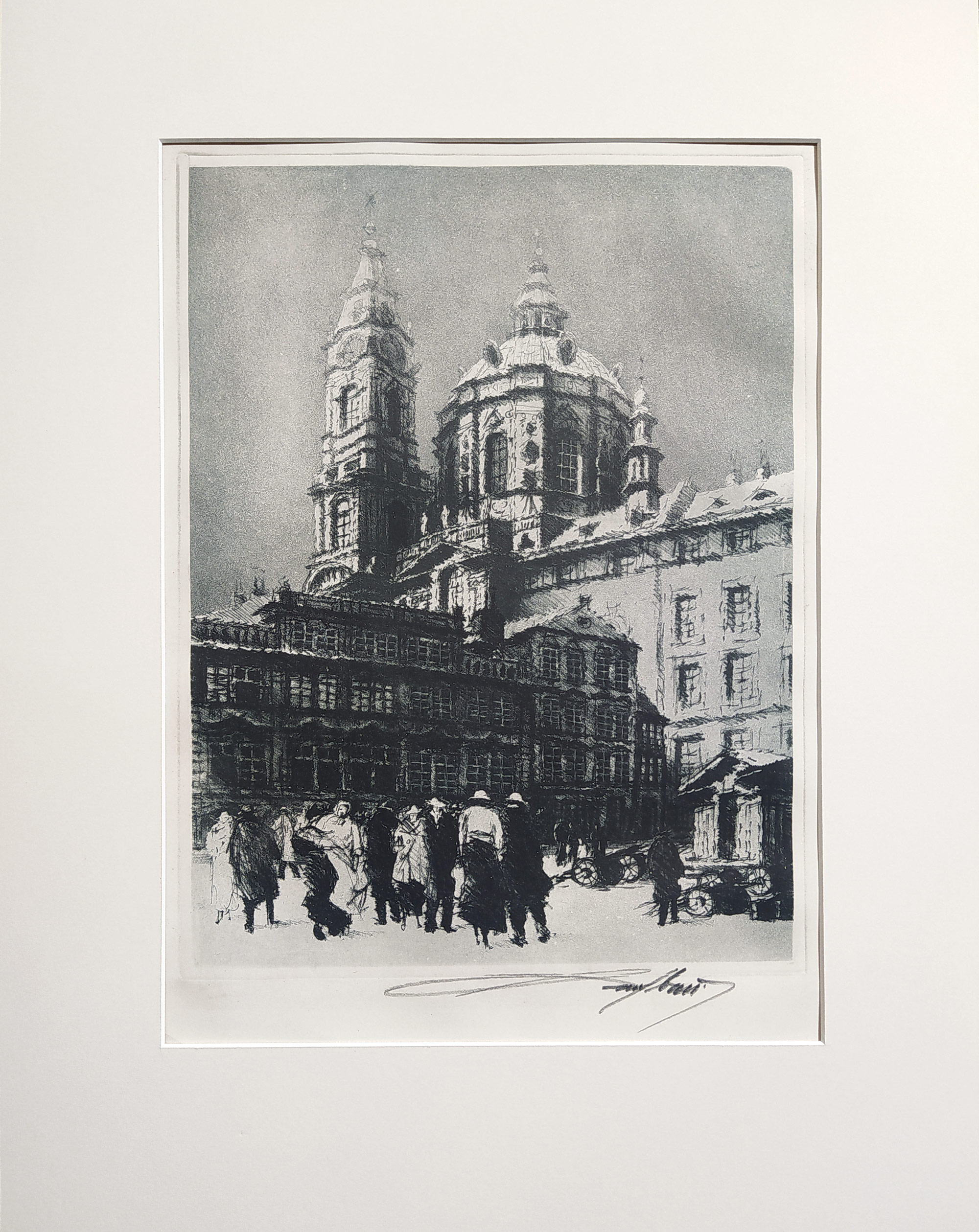 Vaic Josef – Praha, Chrám sv. Mikuláše, původní lept, 1927