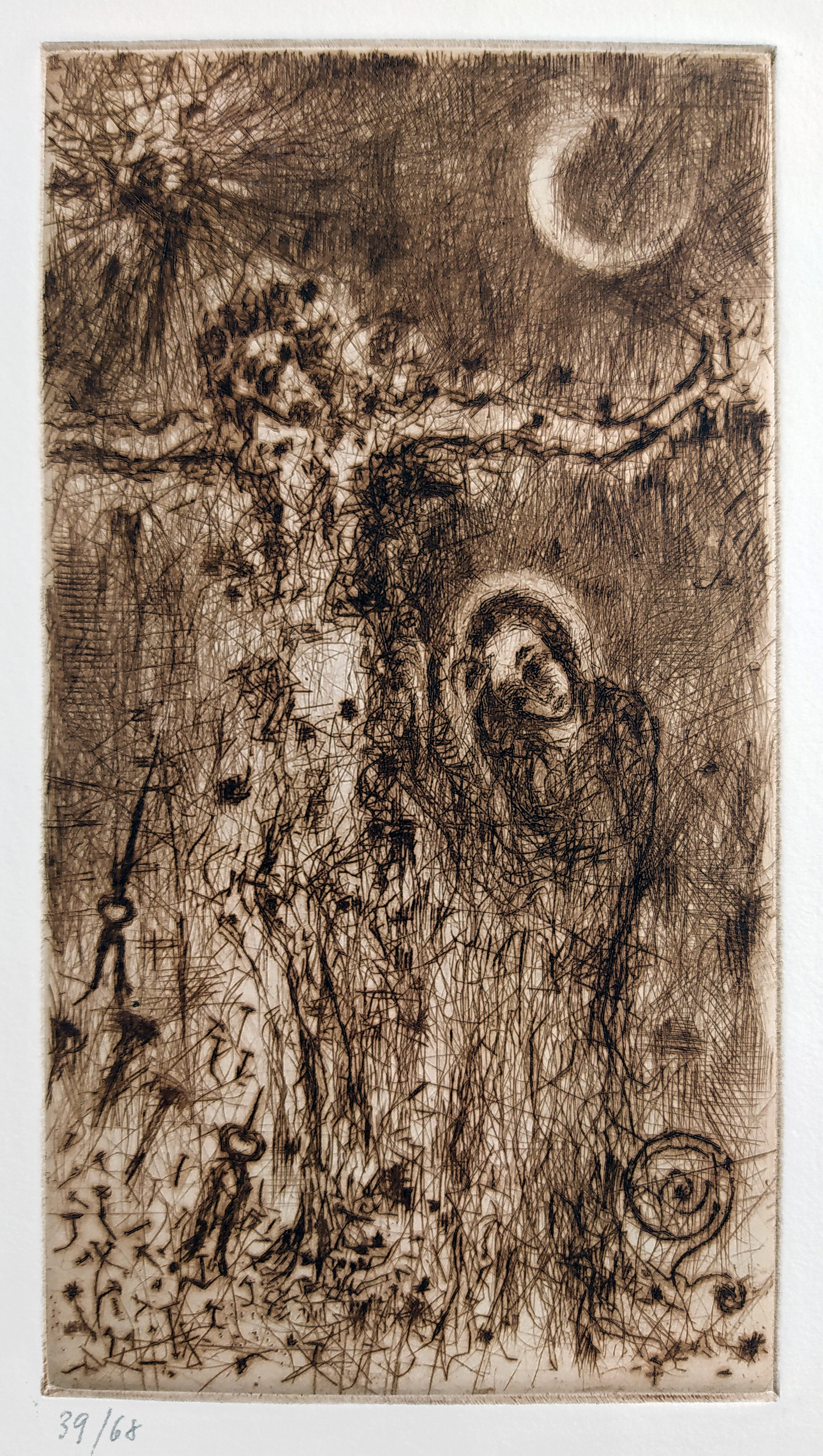 Reynek Bohuslav – Stabat Mater (1966), suchá jehla, novotisk, č. 39/68, nedatováno