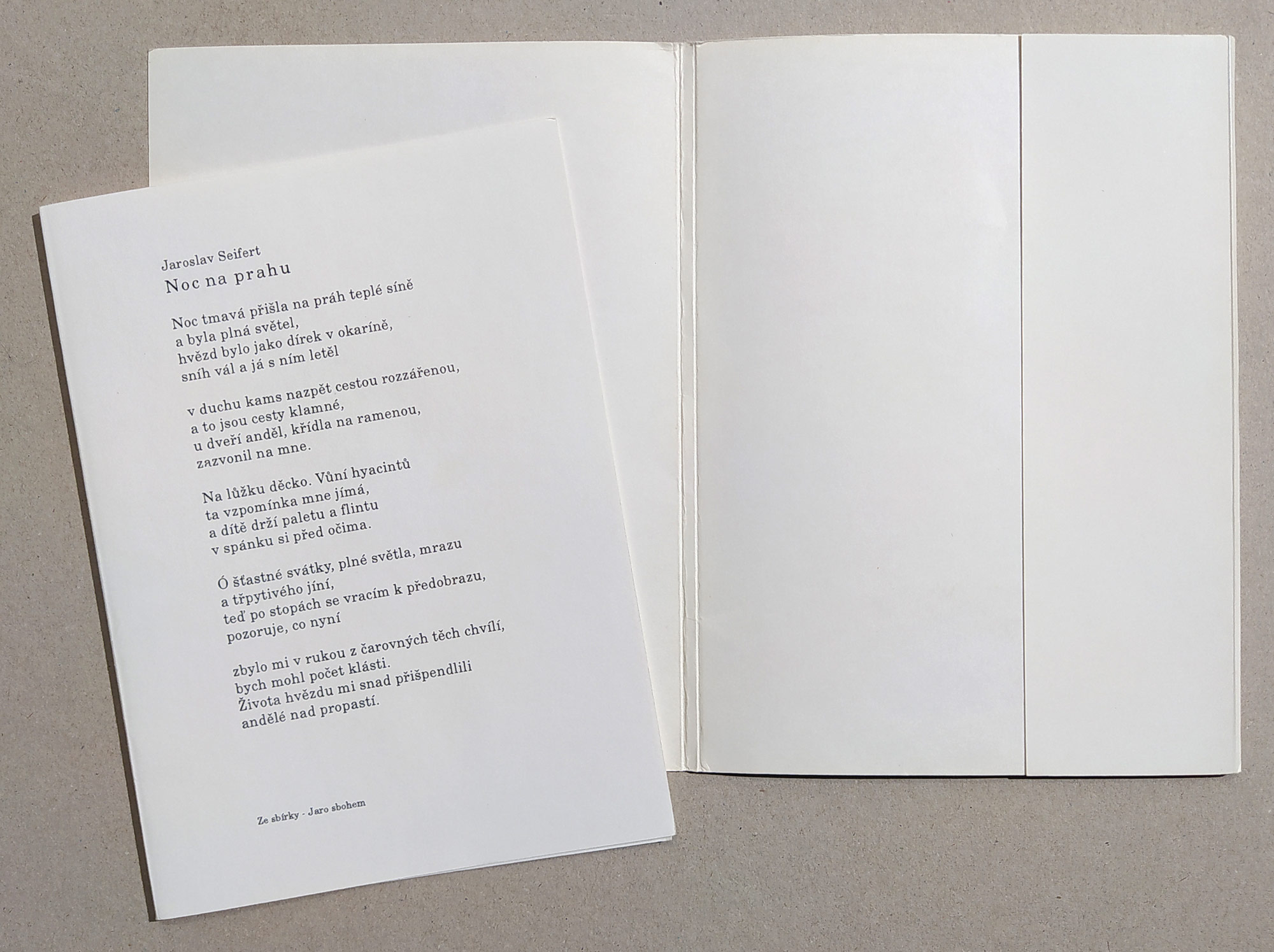 Seifert Jaroslav – Noc na prahu, Soubor jedenácti grafických listů, č. 9/80, 1994