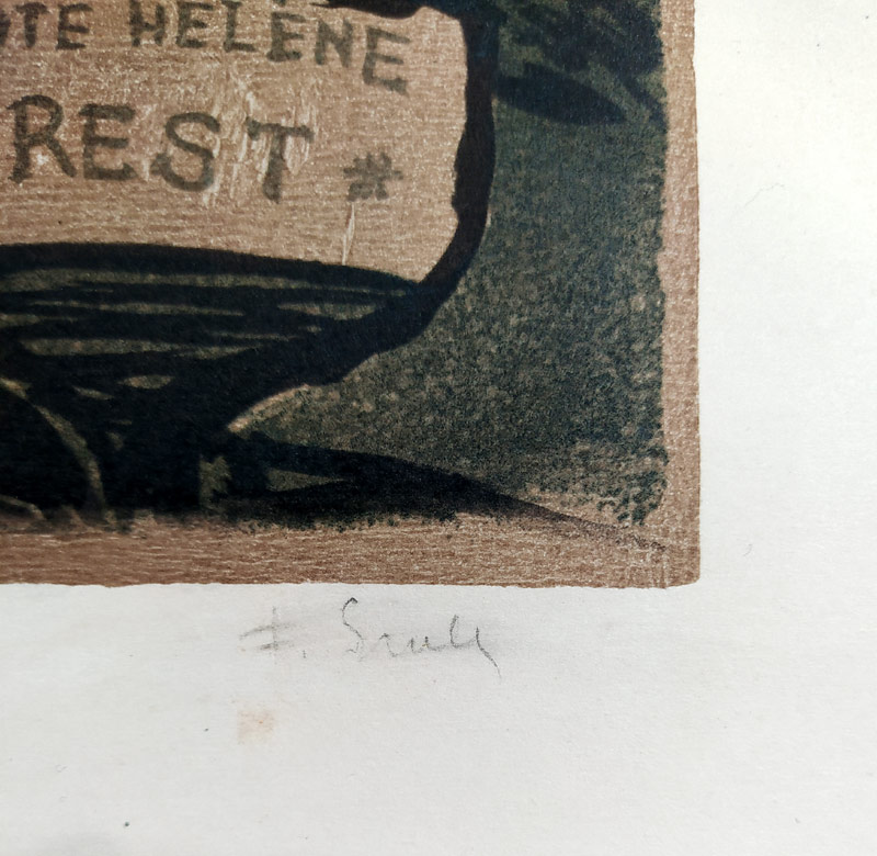 Emler František – Petite Helene Brest, původní barevná litografie, autorský tisk, nedatováno