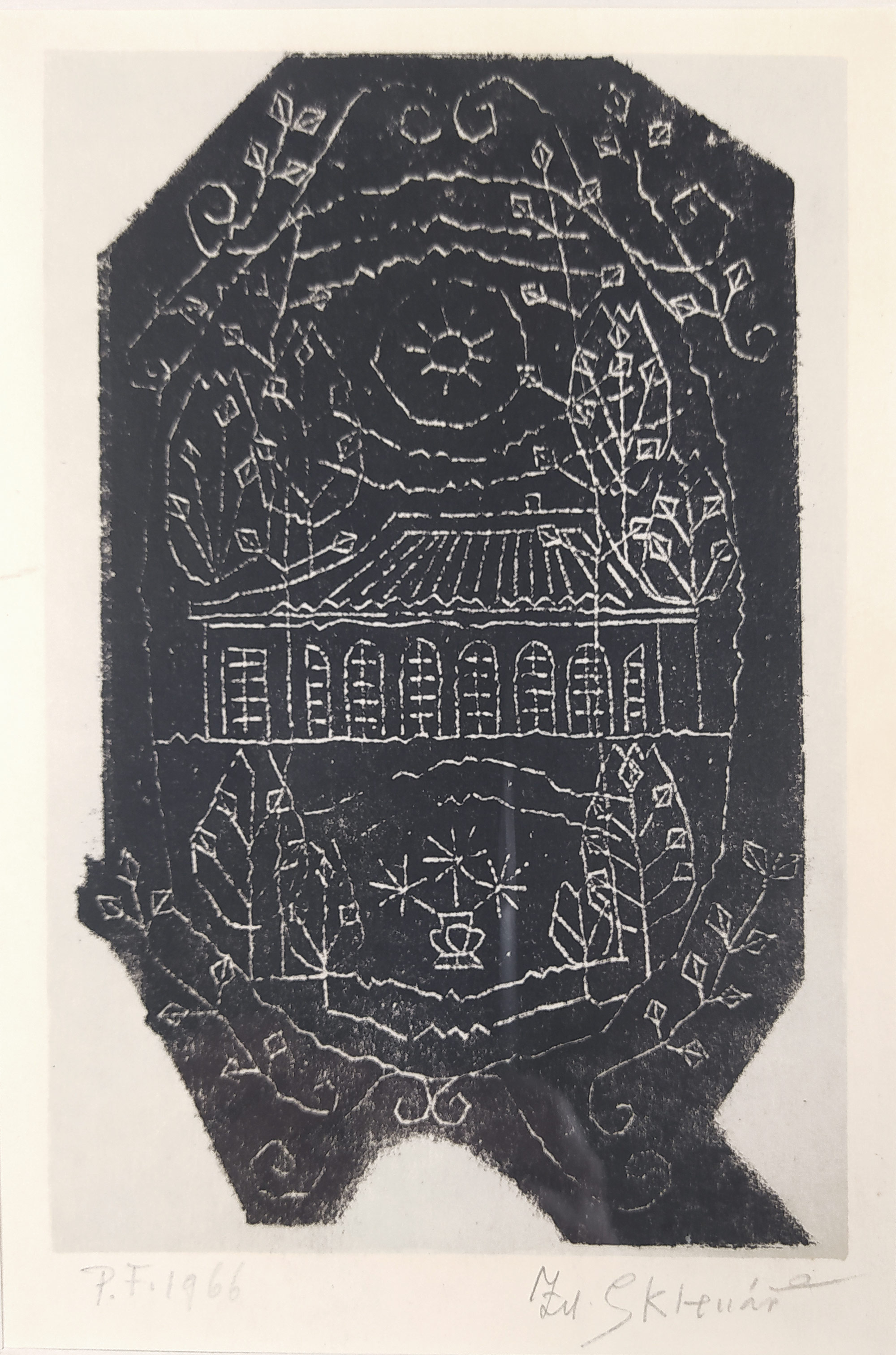 Sklenář Zdeněk – P. F. 1966, původní litografie, 1965
