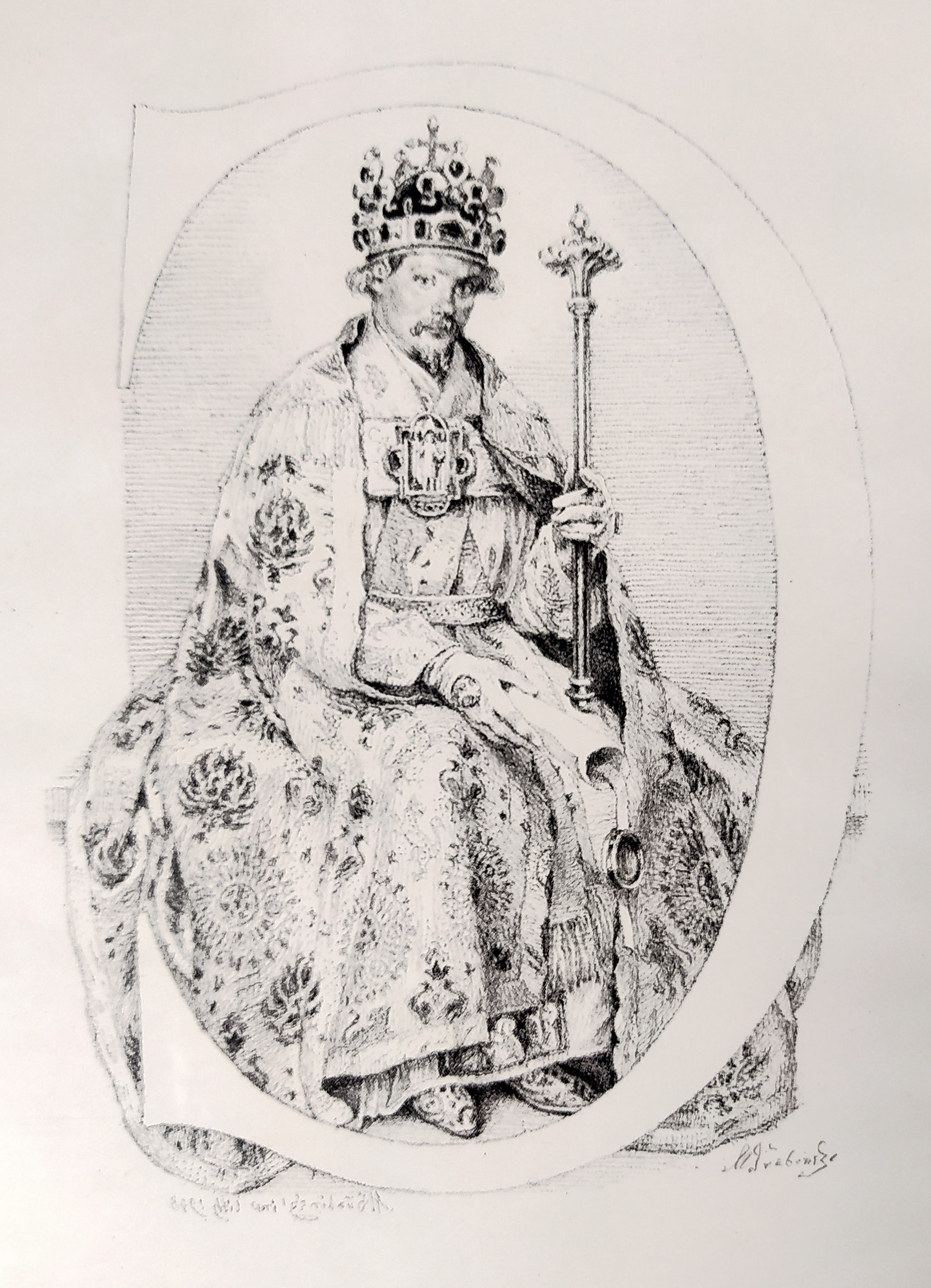 Švabinský Max – Diplom k 600. jubileu založení Karlovy univerzity, původní litografie, 1948