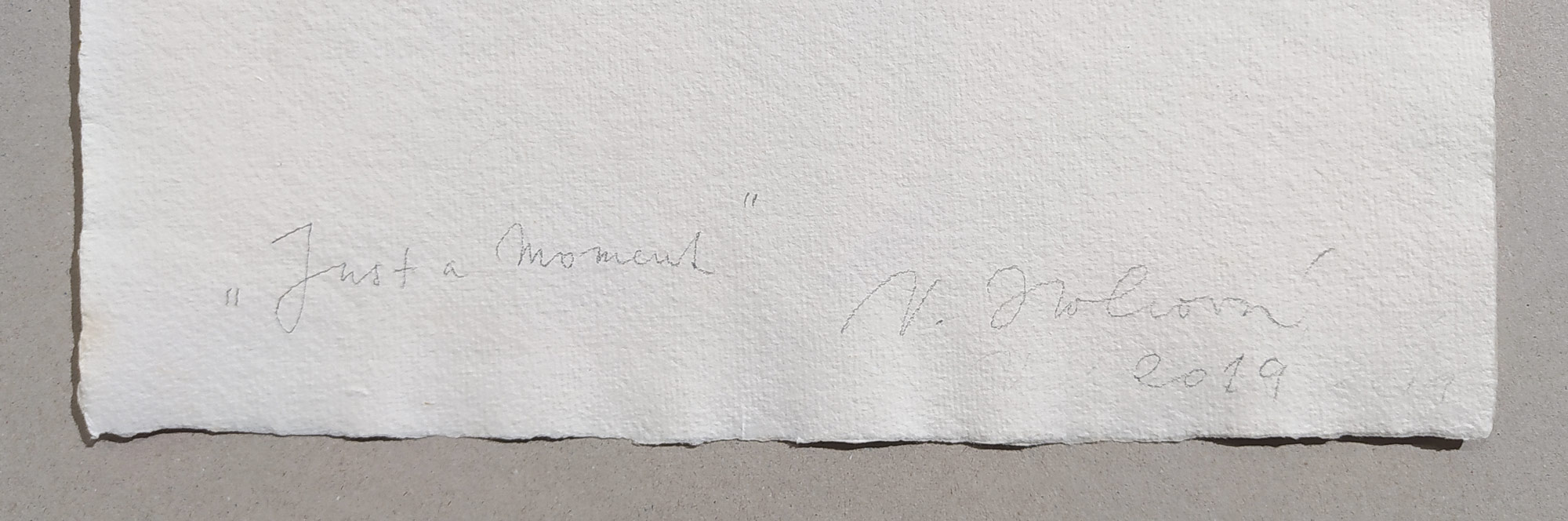 Holcová Veronika – Počkej chvilku (Just a Moment), olejomalba na ručním papíře Losín, 2019