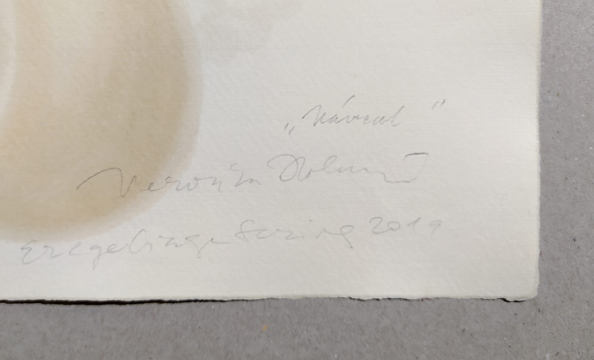 Holcová Veronika – Návrat, olejomalba na ručním papíře Losín, 2019