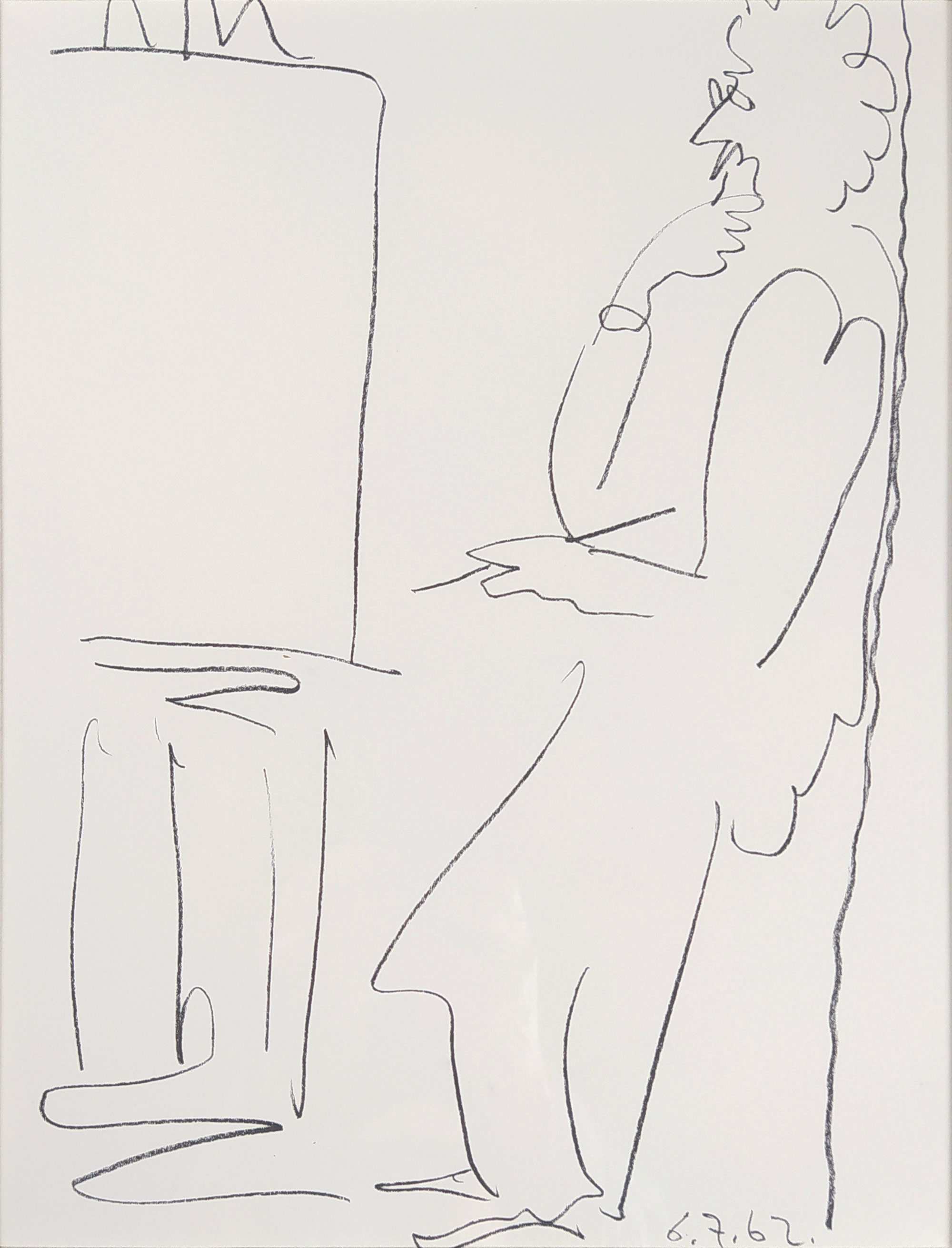Picasso Pablo – Le Peintre et son Modèle, 6. 7. 1962, původní litografie z tiskárny Mourlot 353, 1962