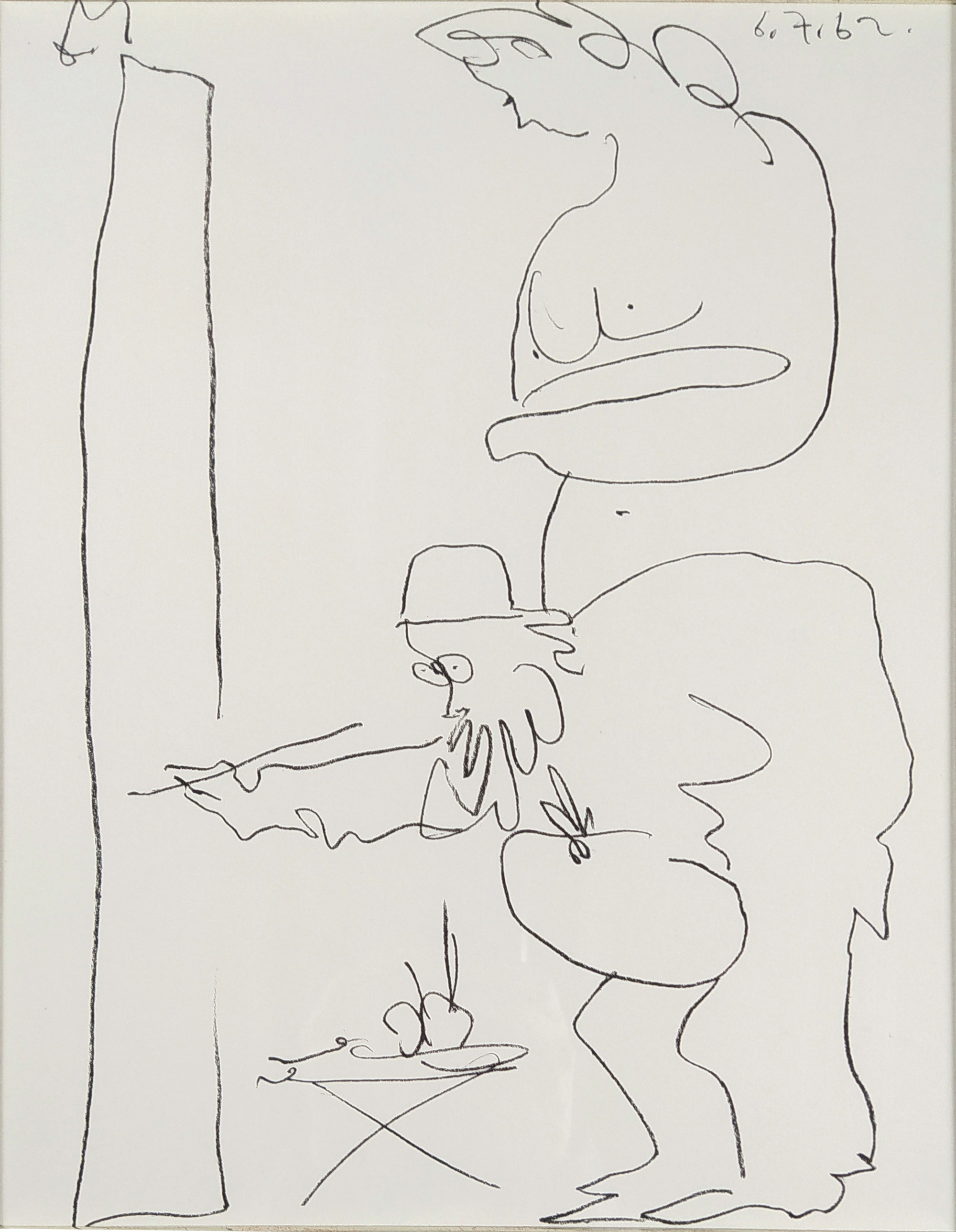 Picasso Pablo – Le Peintre et son Modèle, 6. 7. 1962, původní litografie z tiskárny Mourlot 354, 1962