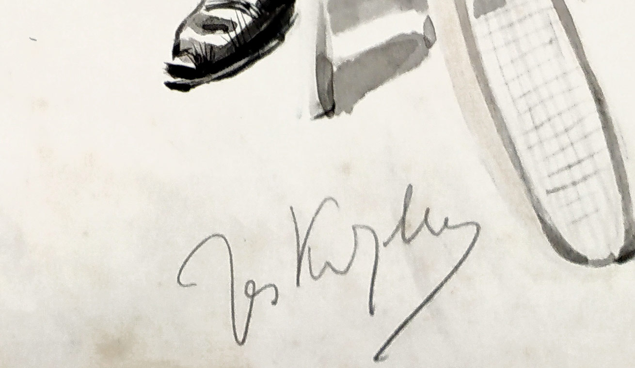 Kitzler Josef – Tennis, lavírovaná malba tuší, ca 1910