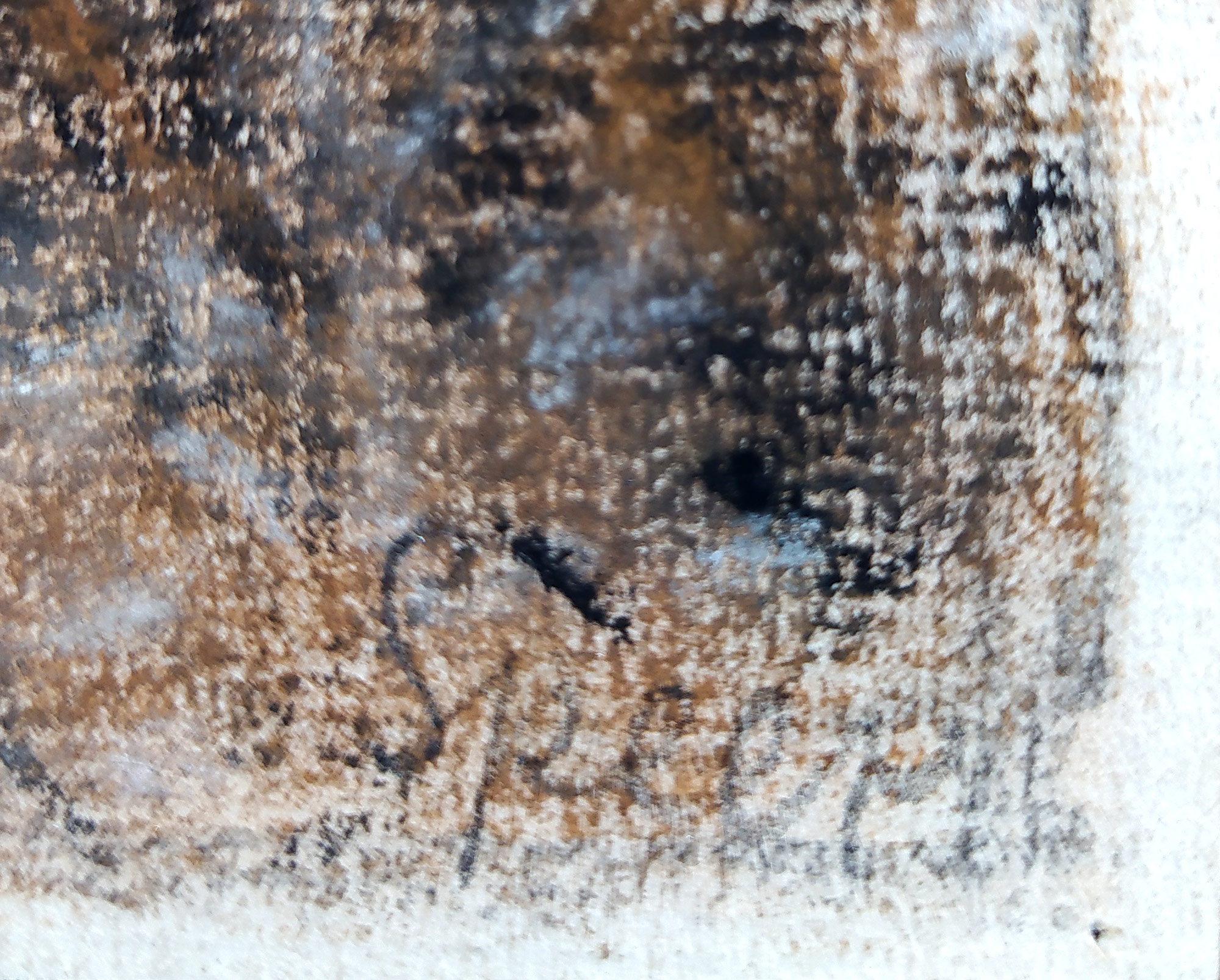 Tichý dům – neurčený autor, malba suchým pastelem, nedatováno