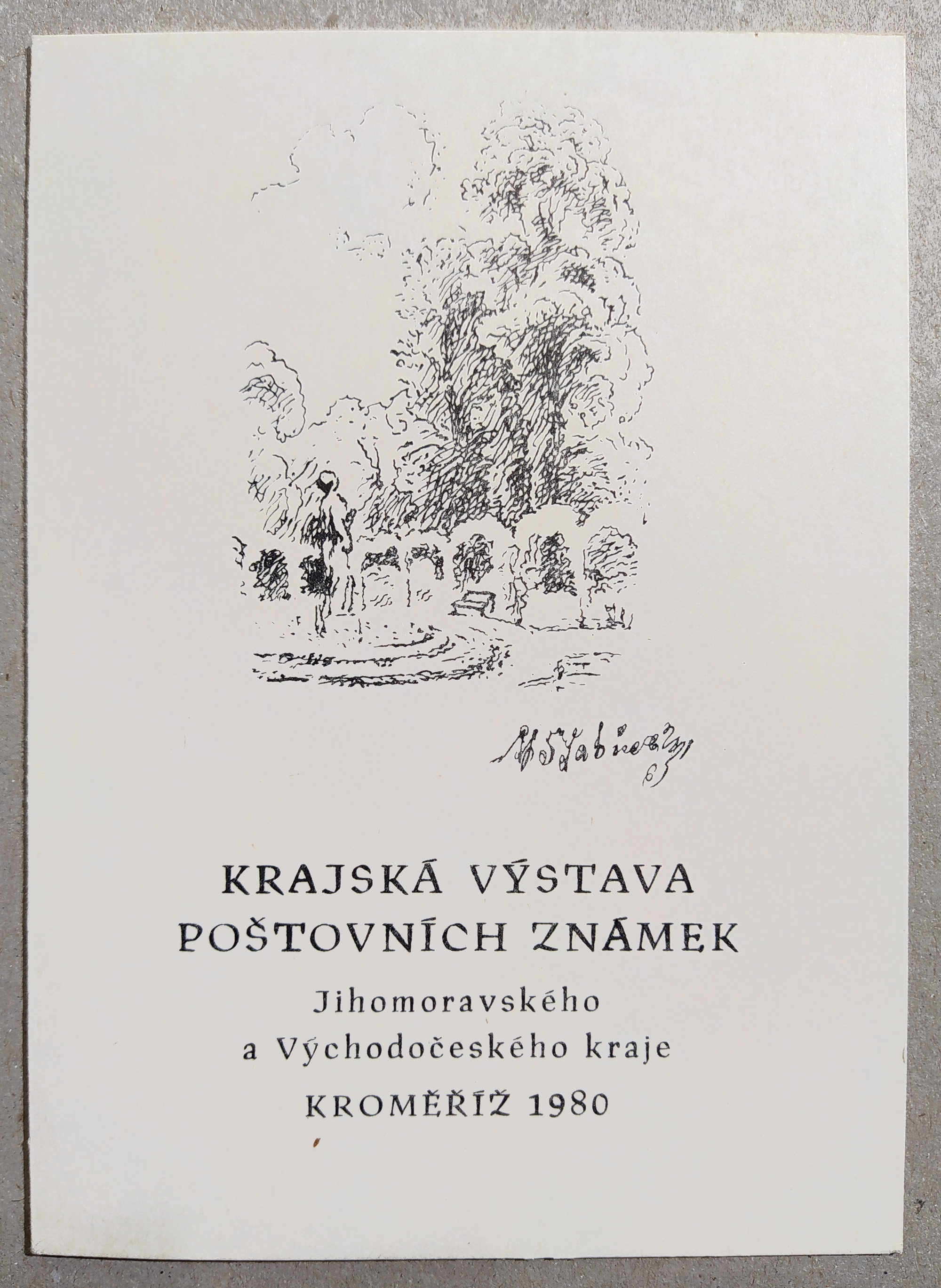 Schmidt Jindra, Švabinský Max – Krajská výstava poštovních známek, oceloryt, 1980