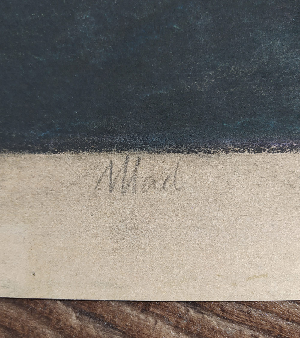 Reegen Hanes – Mad, Vzpomínka na mrtvou milenku, dar autora příteli Z. Boušemu, suchý pastel, 1943–1948