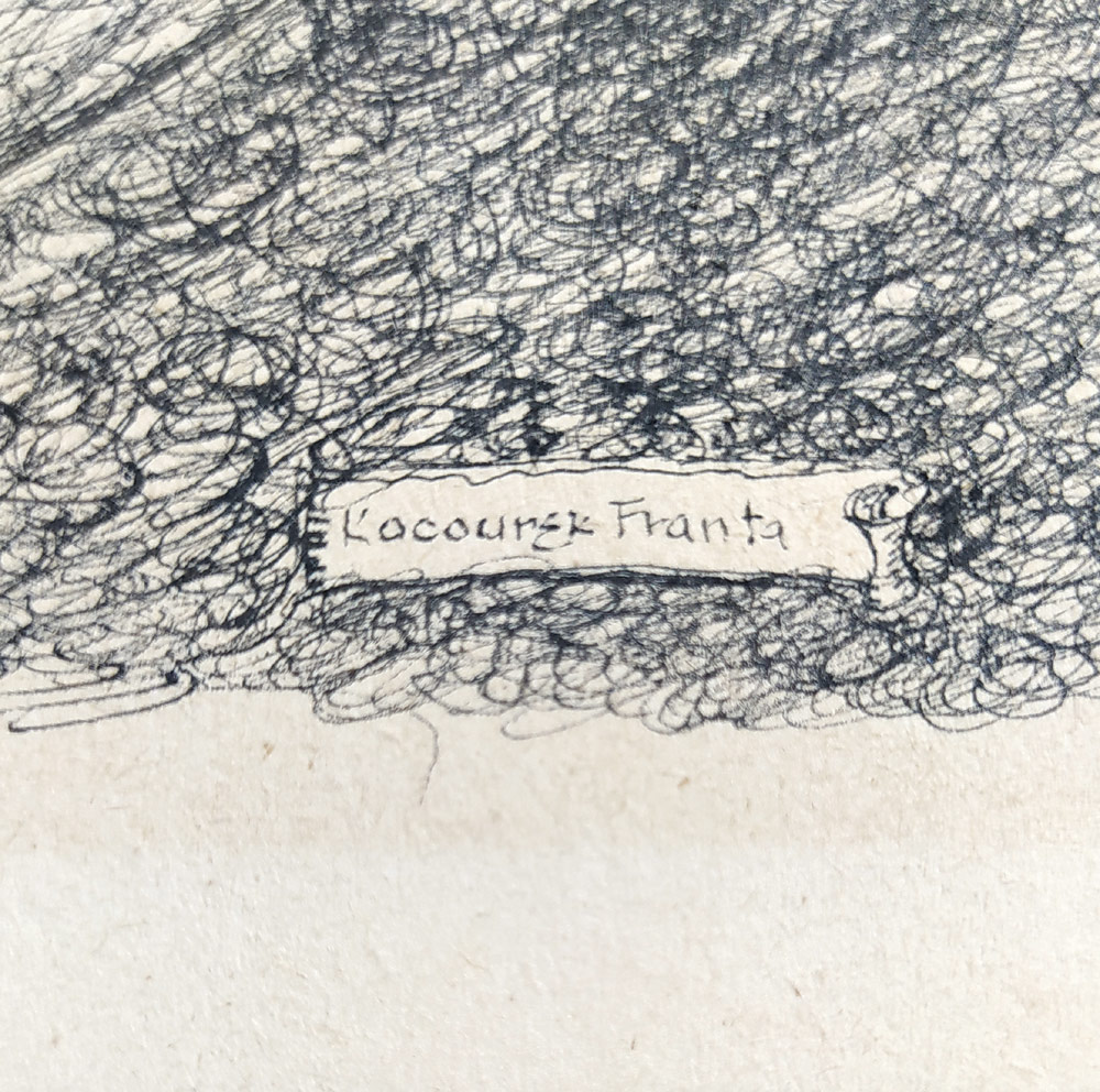 Kocourek František – Portrét ženy, kresba perem, 1925–1928