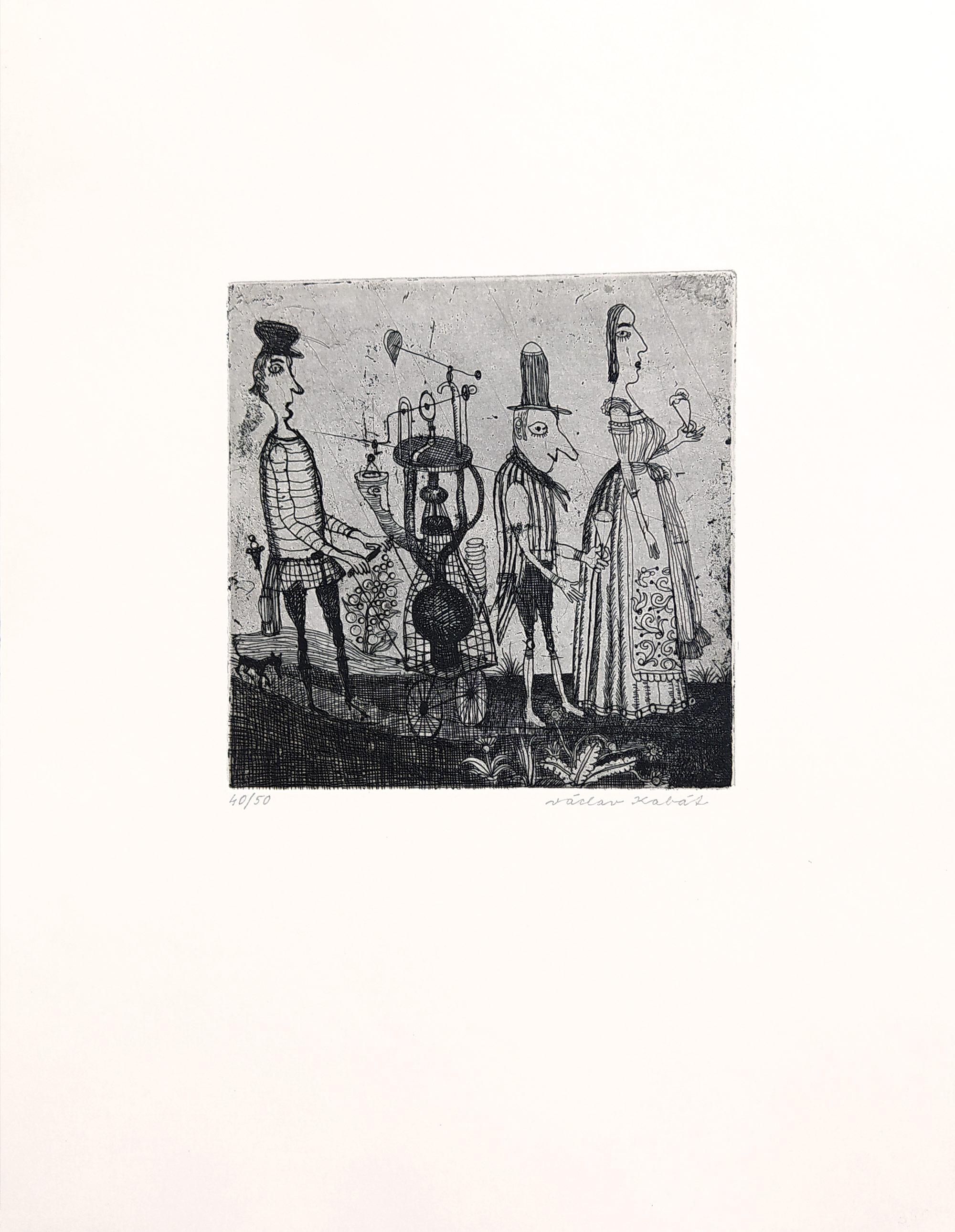 Kabát Václav – Zmrzlinář, původní lept, číslováno 40/50, nedatováno