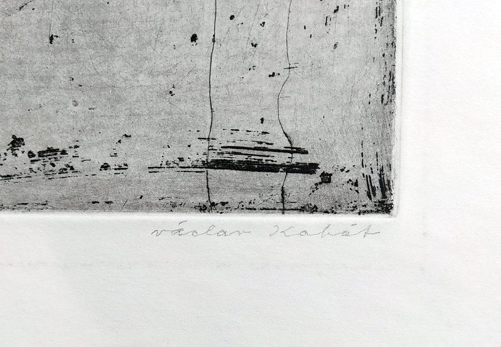 Kabát Václav – Rozhovor s Quijotem, původní lept, autorský tisk, nedatováno