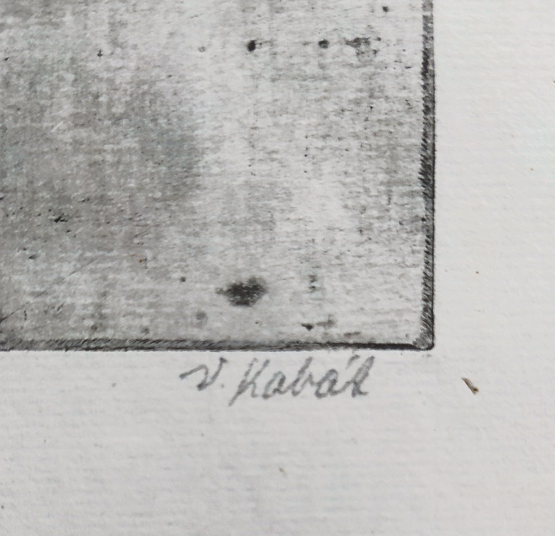 Kabát Václav – Přetvářka, původní lept, autorský tisk, nedatováno