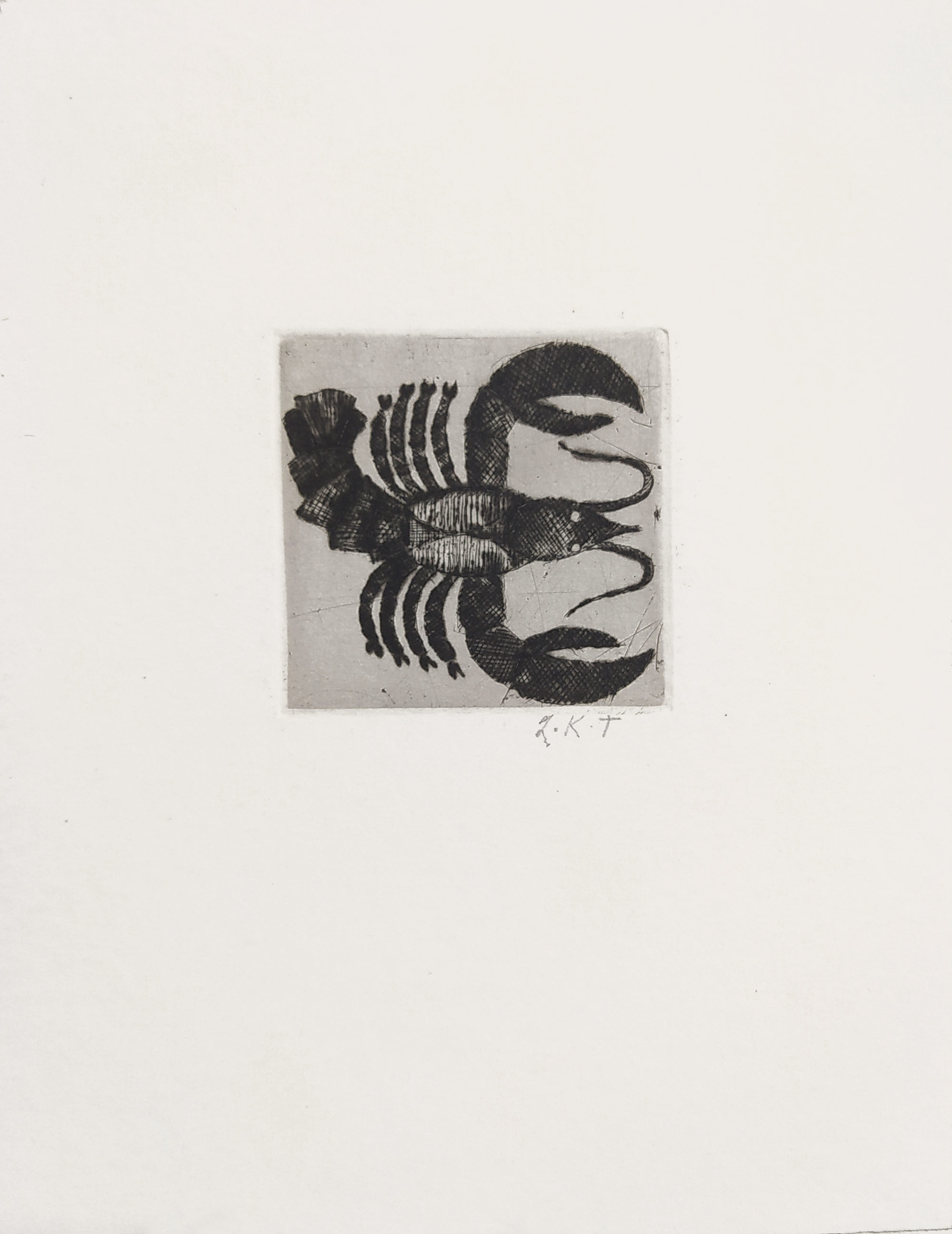 Kabátová-Táborská Zdena – Rak, původní lept, nedatováno