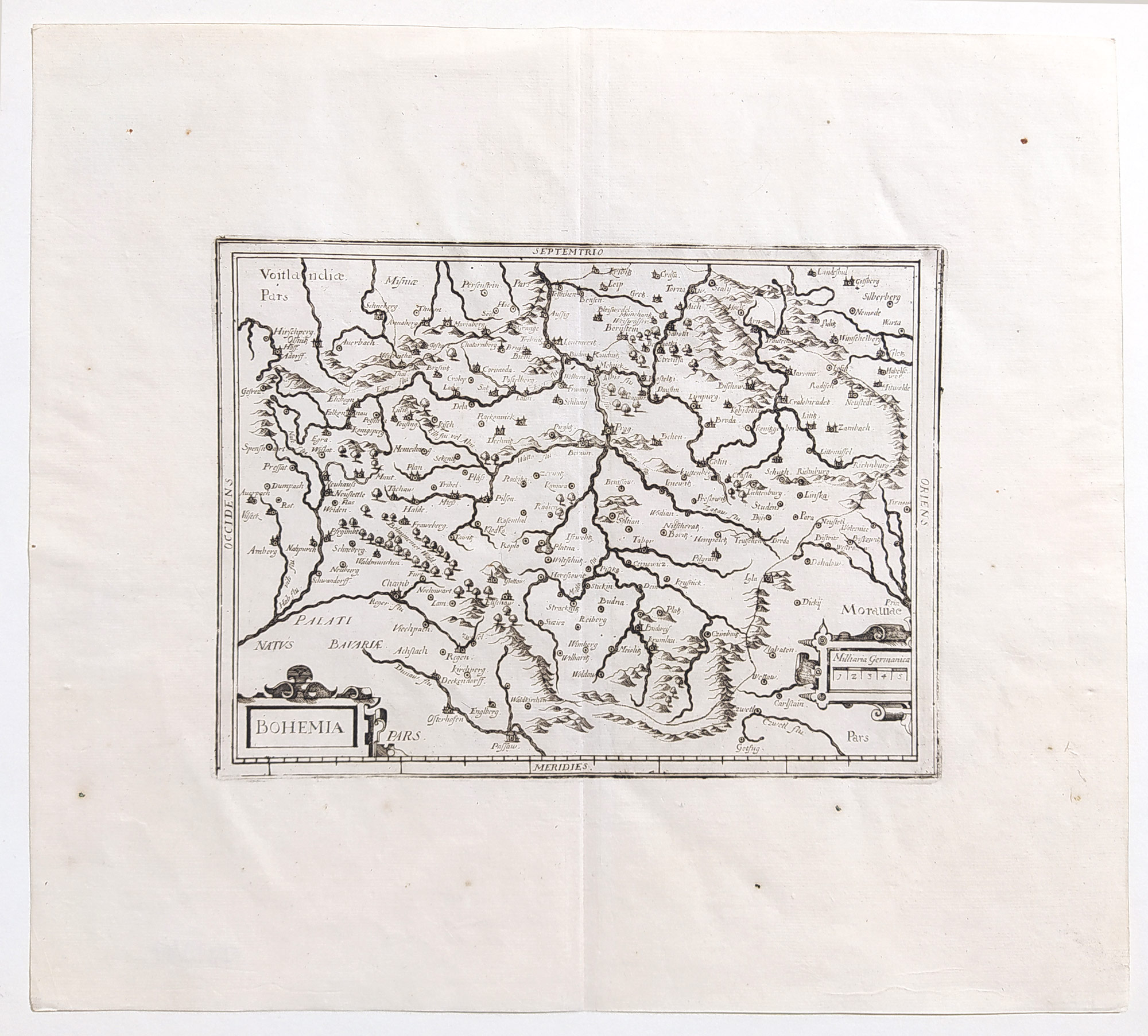 Čechy – Mapa Čech, Gerard Mercator, Jodocus Hondius, původní mědiryt, ca 1620