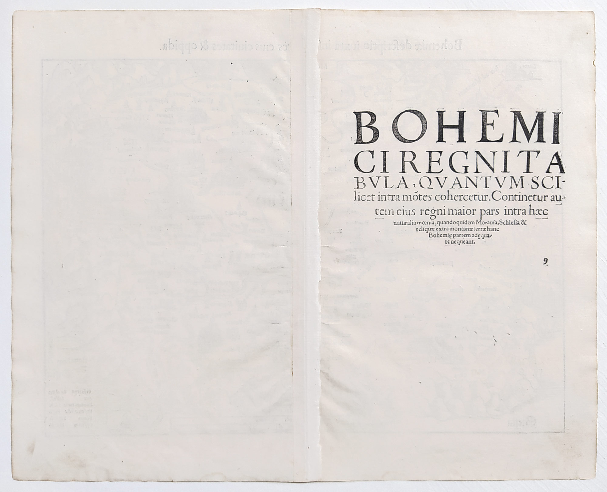 Čechy – Sebastian Münster, Cosmographia, původní dřevořez, 1550