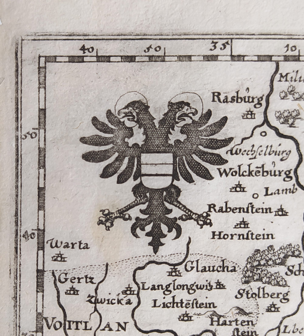 Čechy – Matthäus Merian, původní mědiryt, ca 1650
