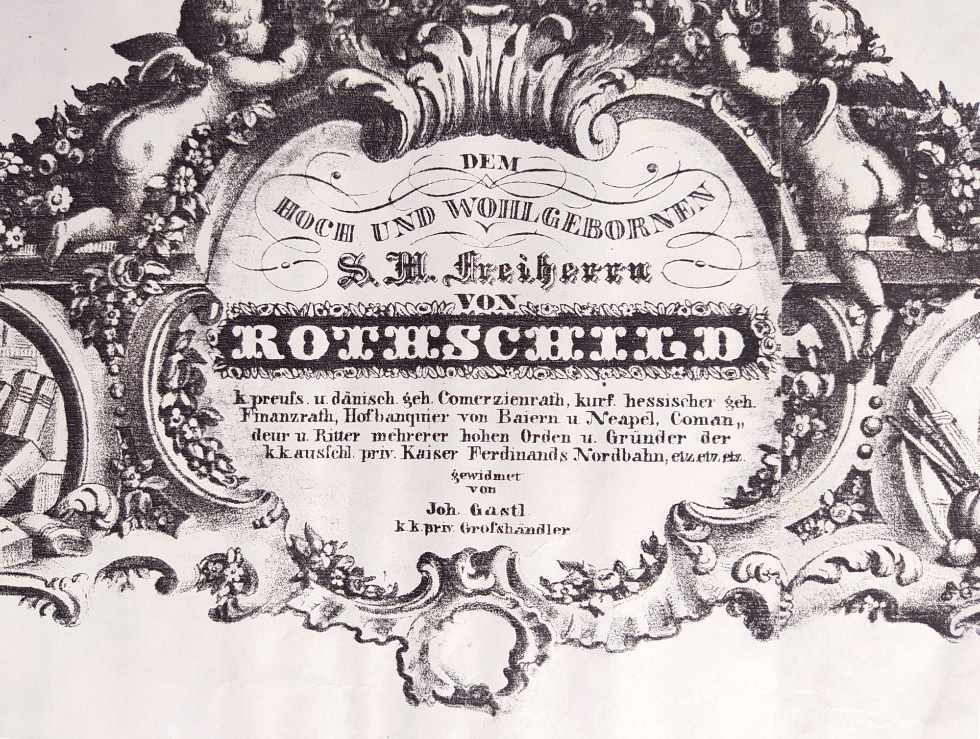 Brno – Železniční dráha, Slavnostní otevření Severní dráhy císaře Ferdinanda, Carl Leopold Müller, litografie, ca 1850