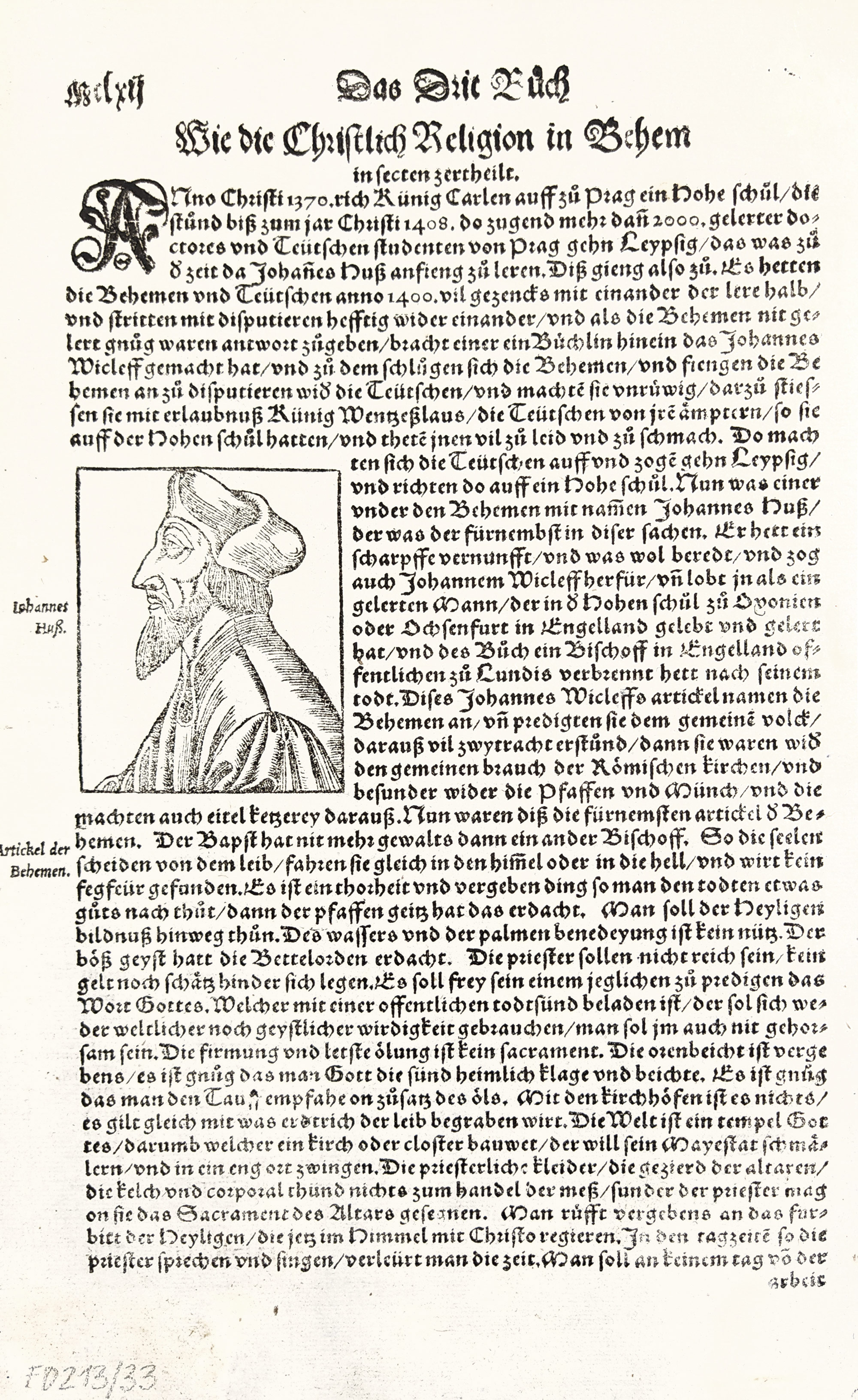Čechy – Sebastian Münster, Cosmographia, německé vydání, původní dřevořez, 1545