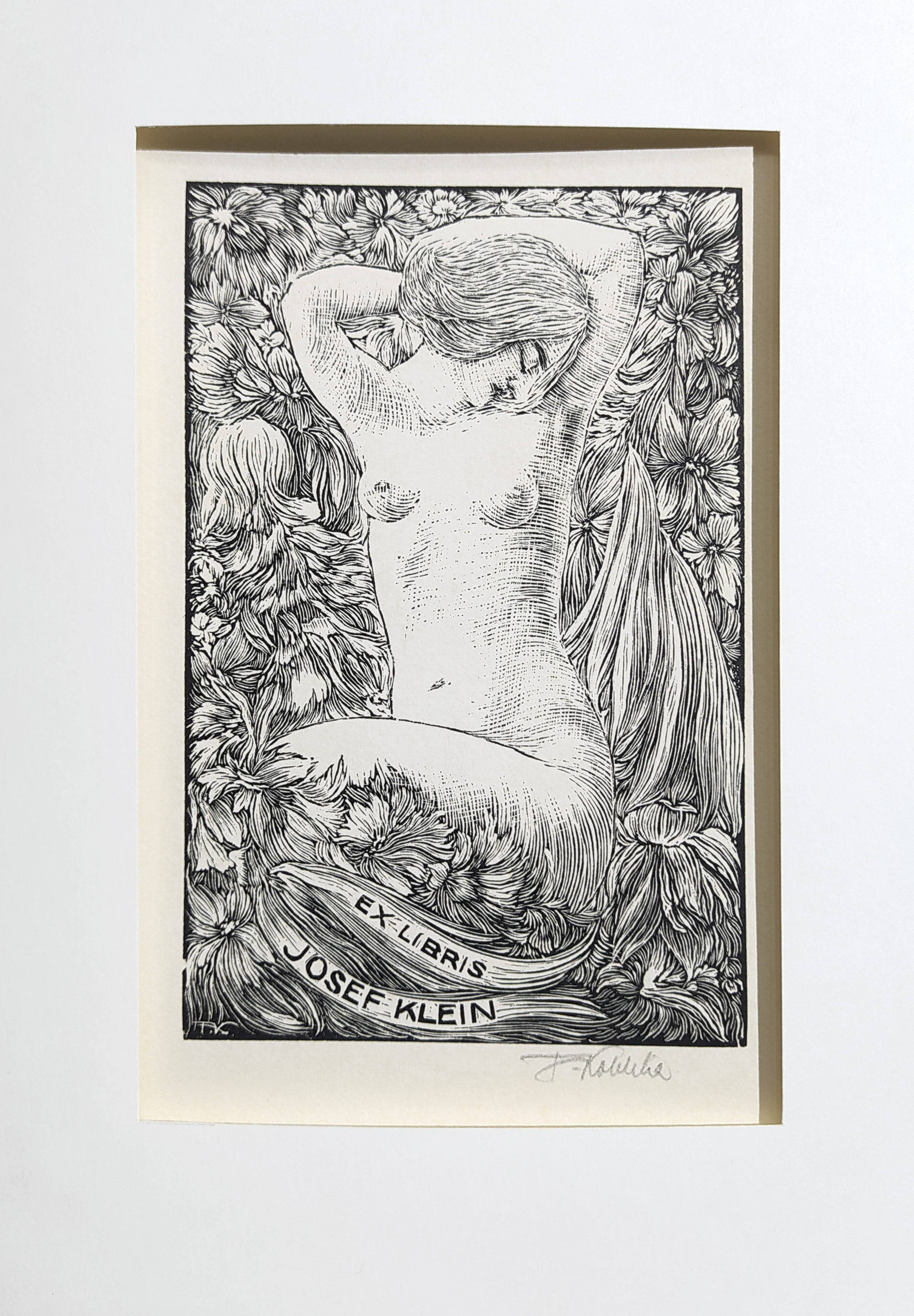 Kobliha František – Ex libris Josef Klein, původní dřevoryt, nedatováno