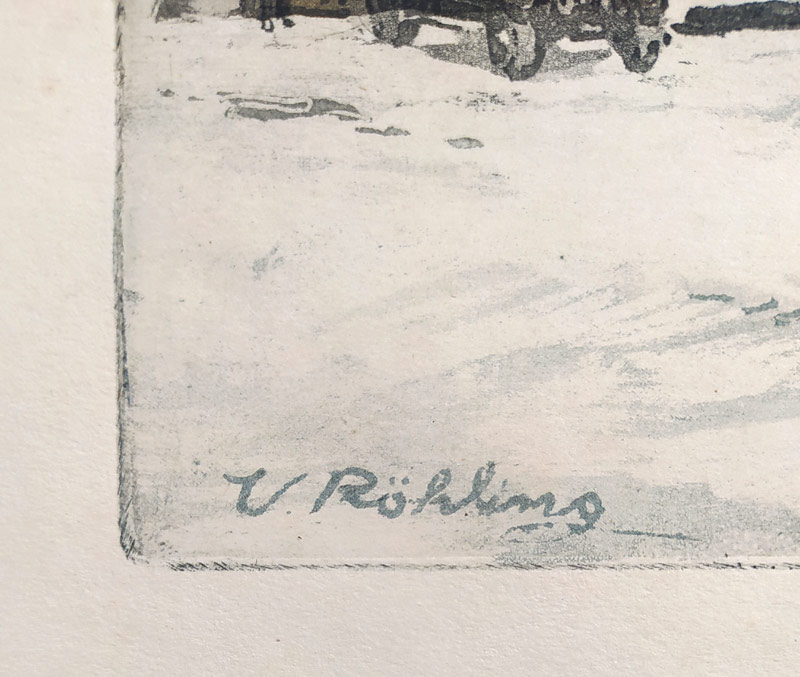 Röhling Vladislav – Praha, Staroměstské náměstí, barevný lept s akvatintou, ca 1925