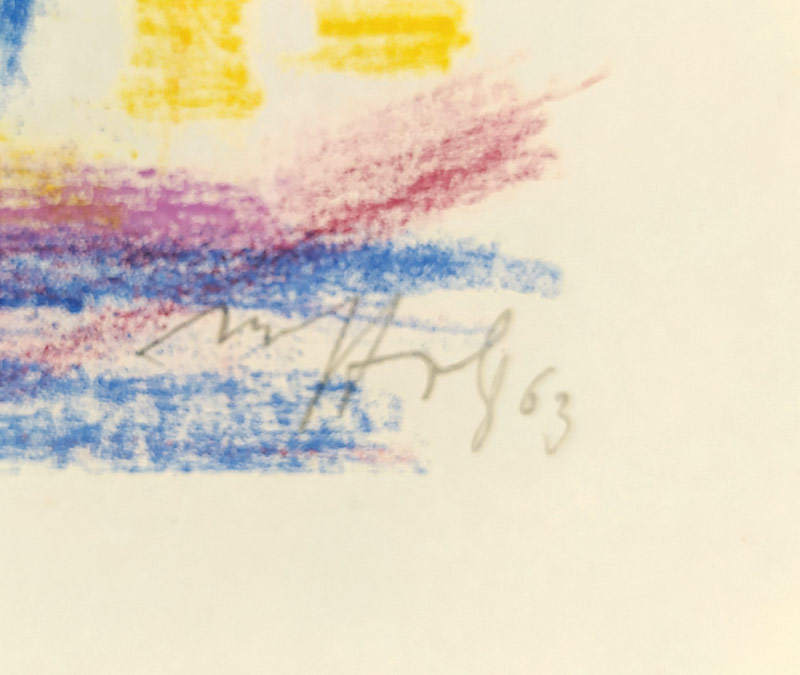 Holý Miloslav – Město, barevná litografie, číslováno 15/30, 1963