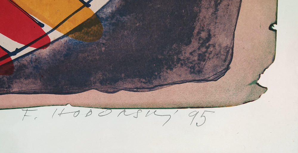 Hodonský František – Velikonoce, velkoformátová barevná litografie, autorský tisk, 1995