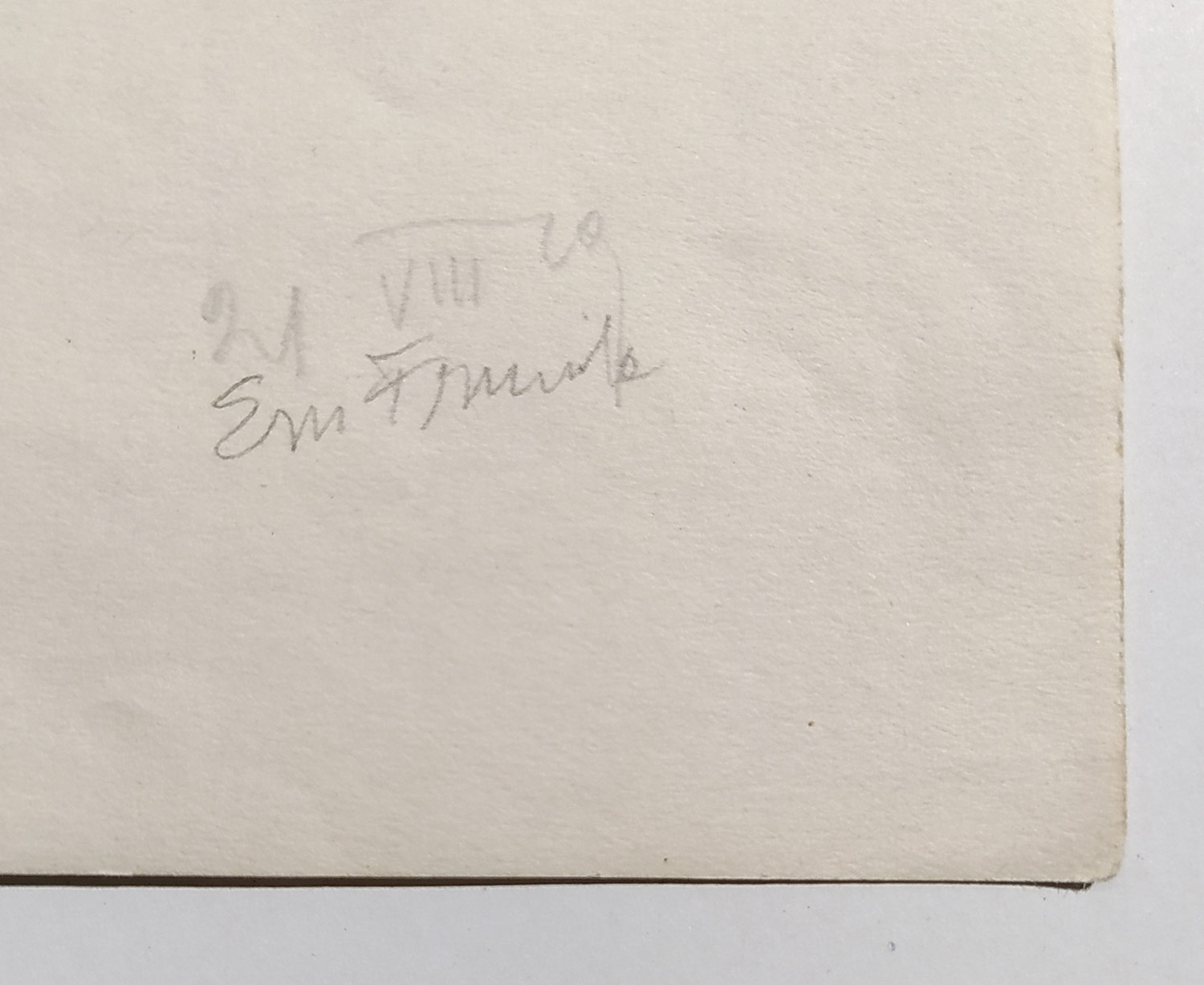 Frinta Emanuel – Stojící dívčí akt, jemná kresba tužkou, 21. VIII. 1929