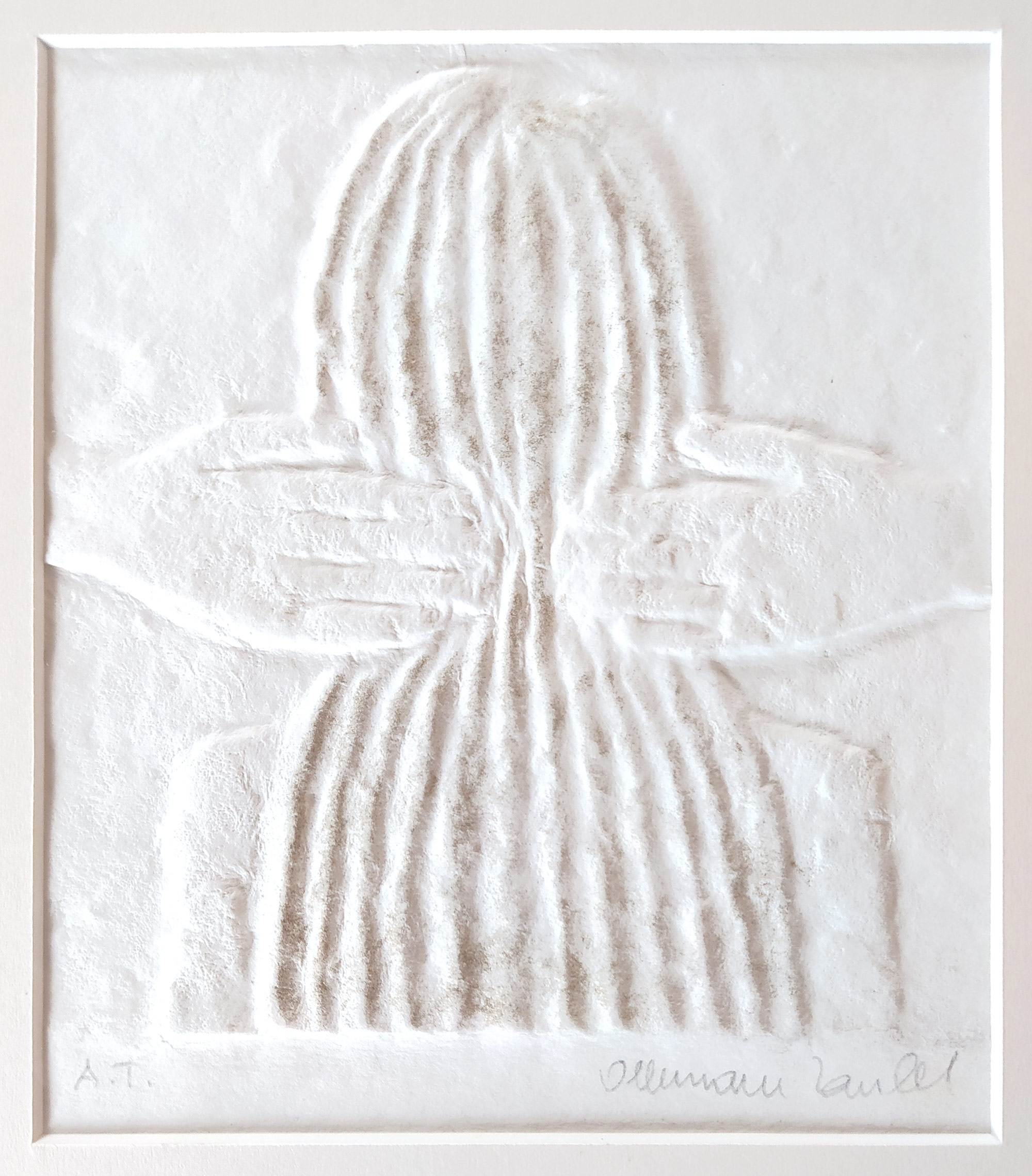 Zoubek Olbram – Ruce ve vlasech, původní reliéfní tisk, autorský tisk, 1989