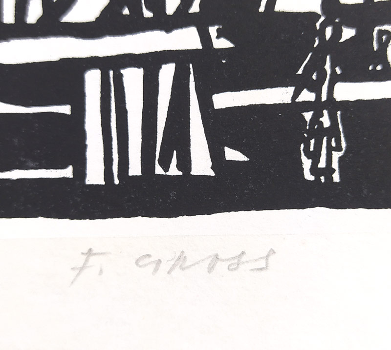 Gross František – Strojek, signovaná původní litografie, nedatováno