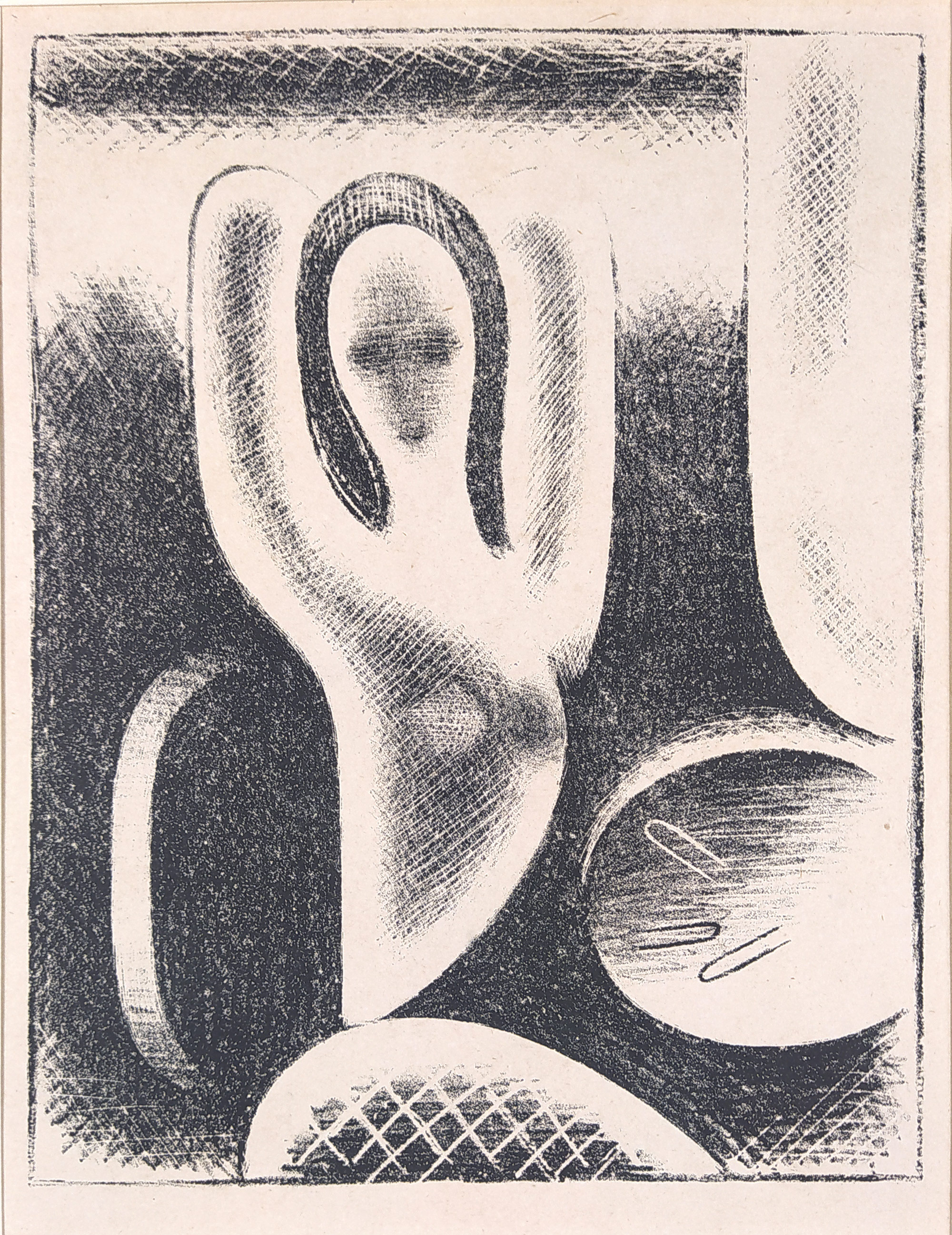 Čapek Josef – Toaleta, původní litografie, dobový rám, artglass, 1918