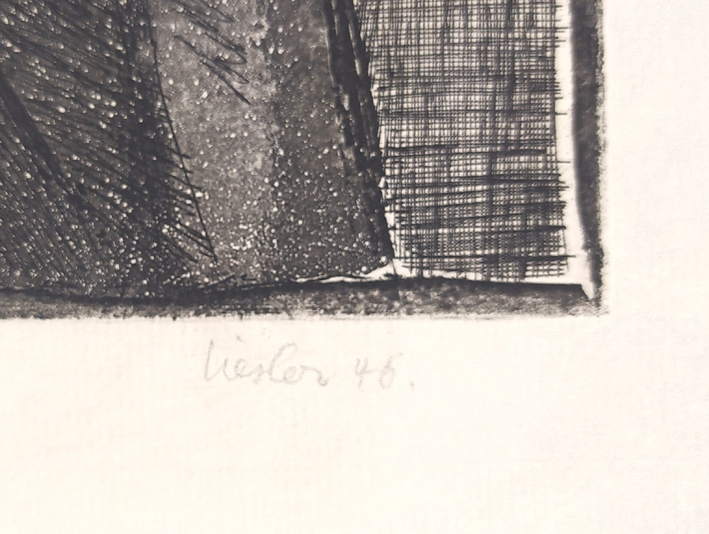 Liesler Josef – Surrealistický autoportrét, kombinovaná technika, 1946