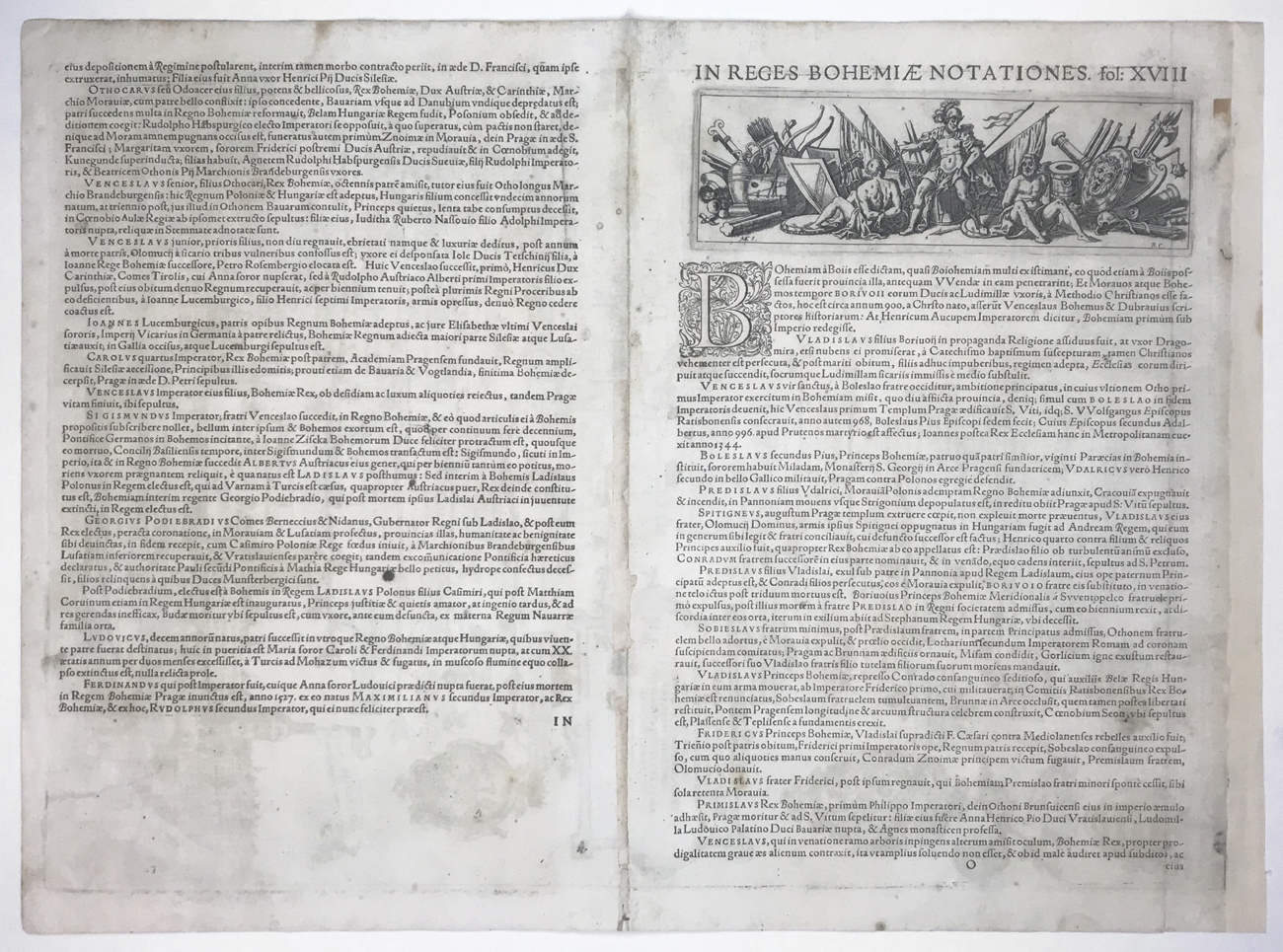 Vyobrazení posloupnosti českých panovníků – Staře kolorovaný původní mědiryt, 1608