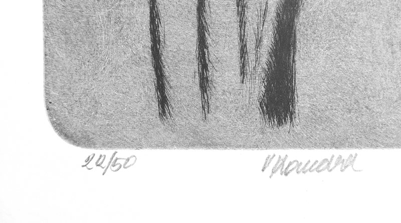 Komárek Vladimír – Dívka u okna, původní lept, nedatováno