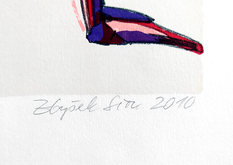 Sion Zbyšek – Postava, původní barevná litografie, číslováno 18/100, 2010