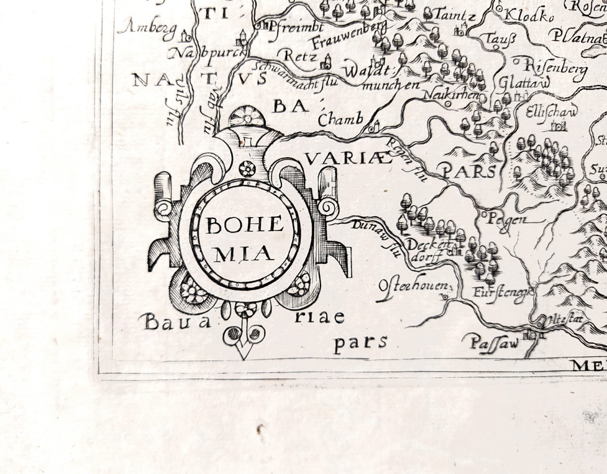 Čechy – Johannes Matalius Metellus, původní mědiryt, 1598