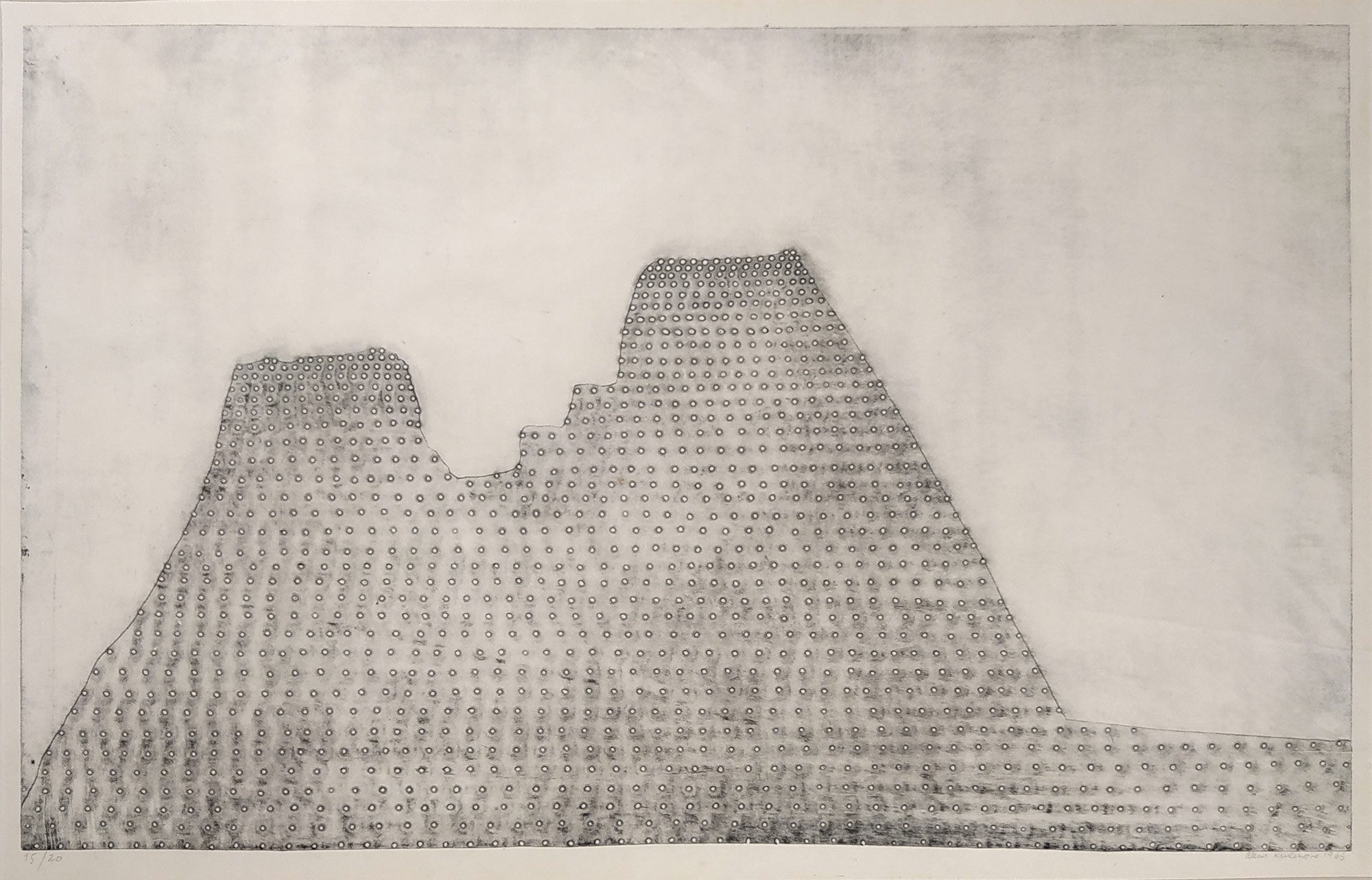 Kučerová Alena – Útes, autorský tisk z perforovaného plechu, číslováno 15/20, 1965