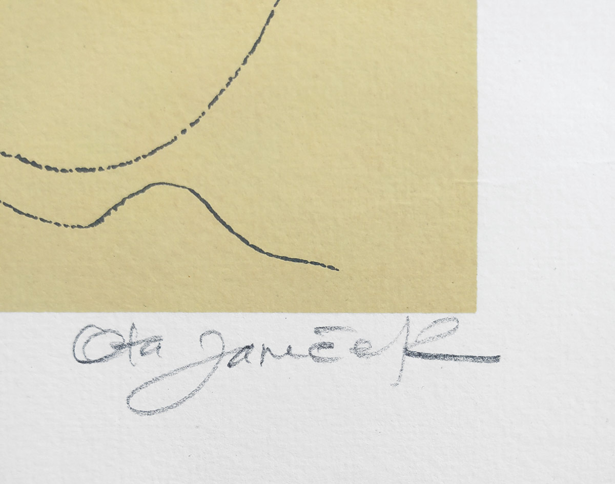 Janeček Ota – Pohodlně sedící žena, původní litografie, opus 482, 1971