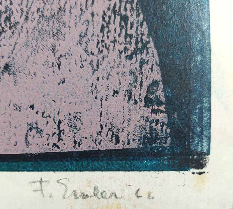 Emler František – Žena, rozměrný barevný linoryt, 1966