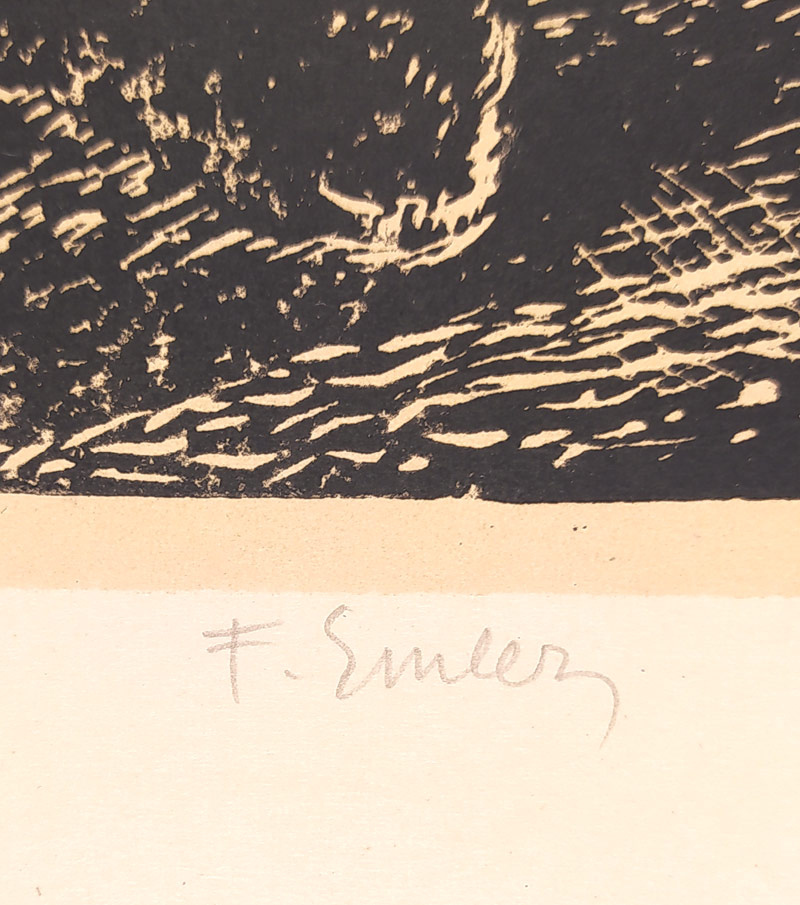 Emler František – Manželé, původní linoryt, 60. léta