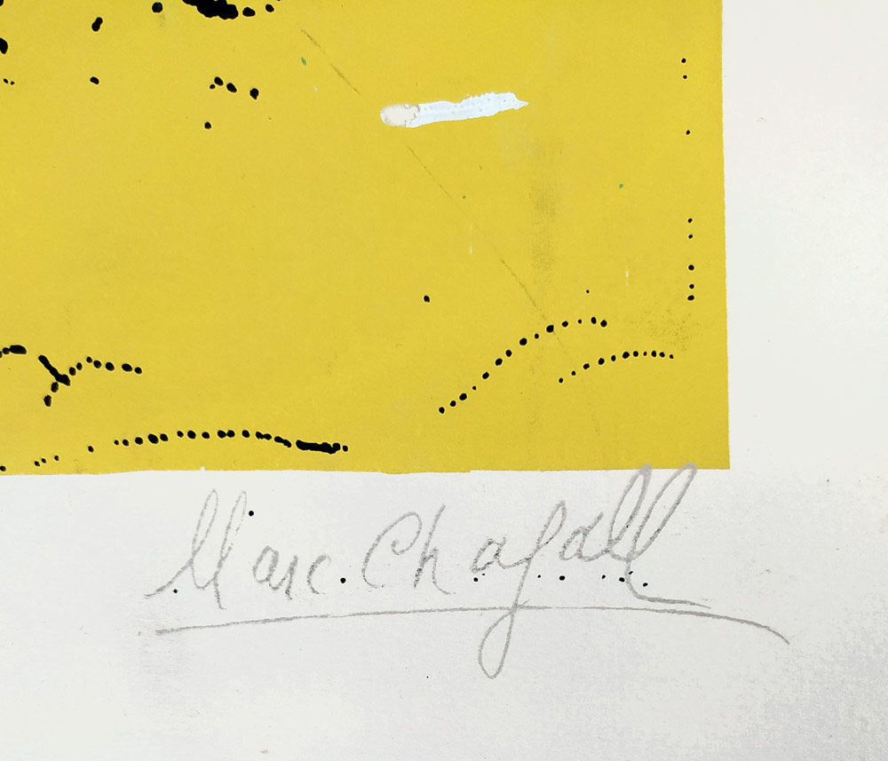 Chagall Marc – Ile Saint-Louis, signovaná původní barevná litografie, číslováno 50/100, červen 1959
