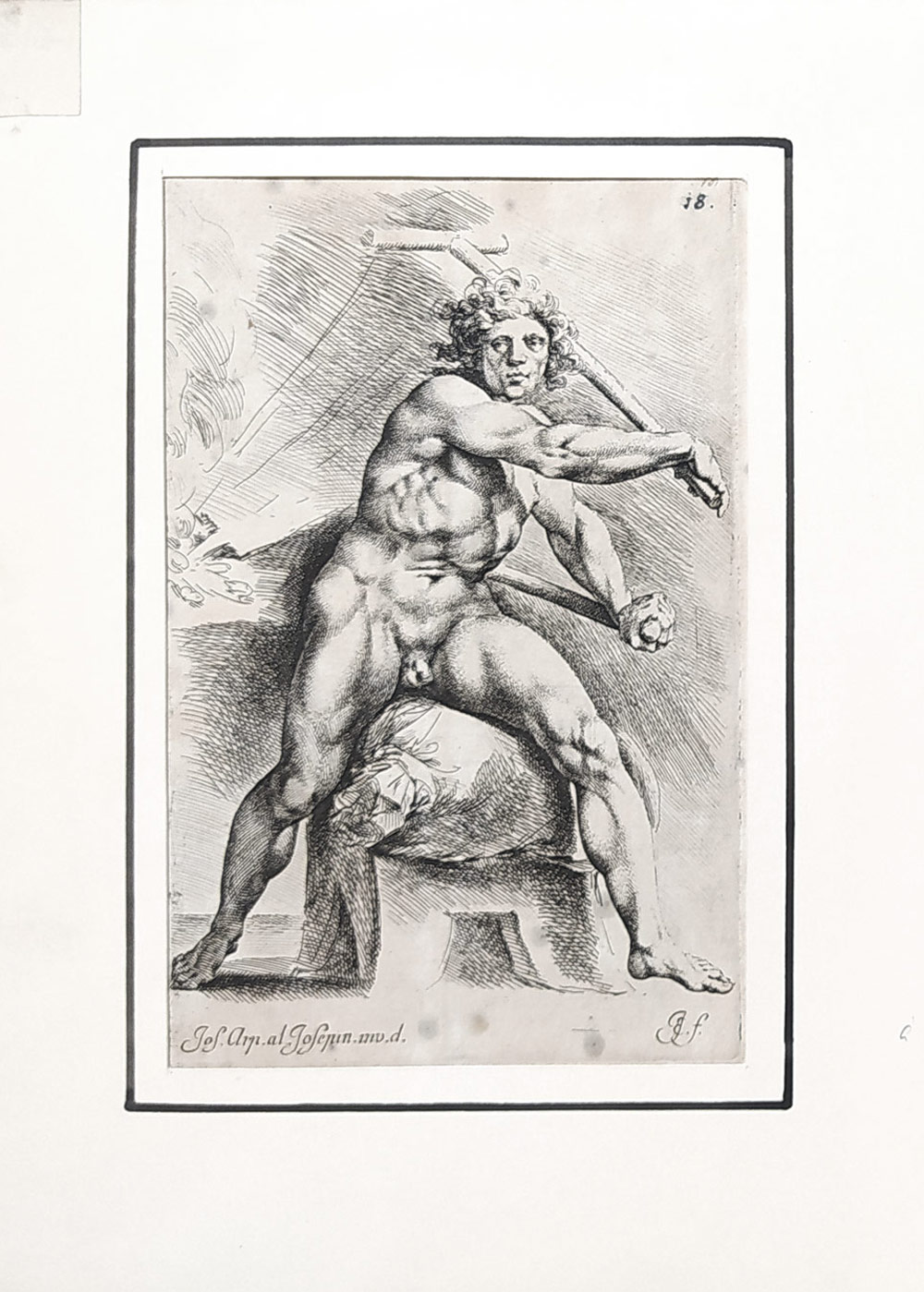 Bisschop Jean de – Muž pracující s měchy, původní lept, 1668