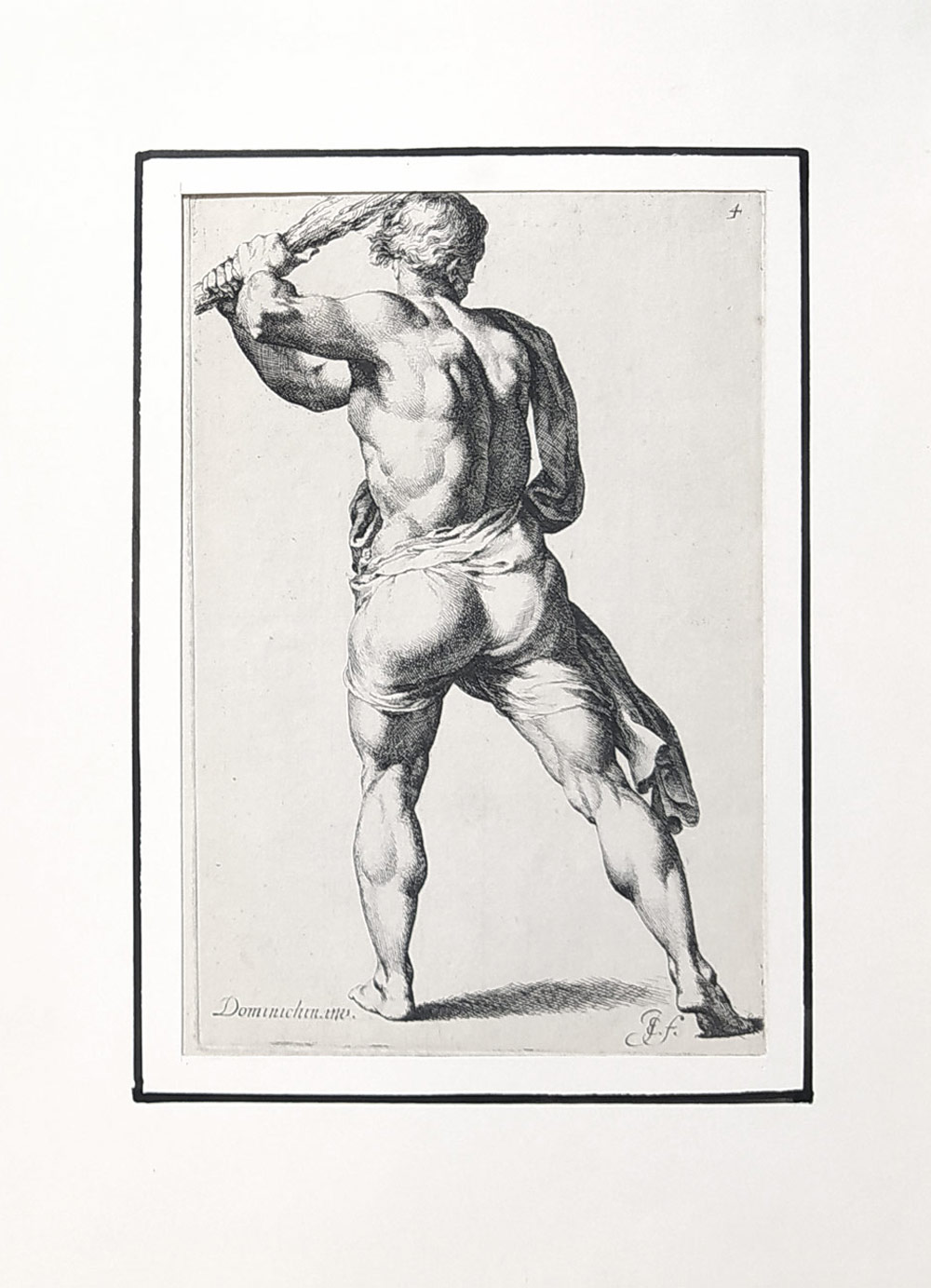 Bisschop Jean de – Zápasník, původní lept, 1668