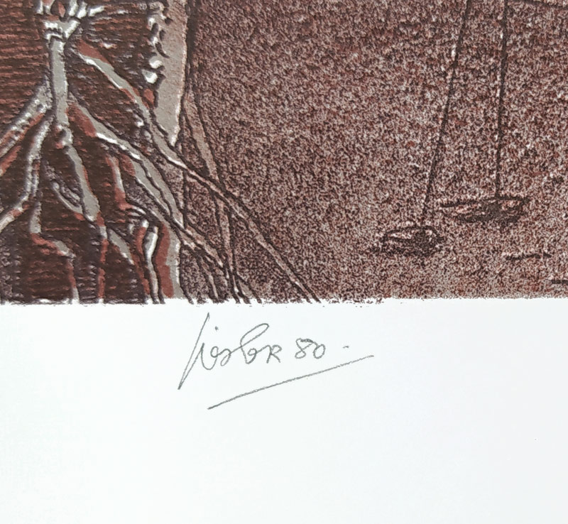 Liesler Josef – Návrat ztraceného syna, velkoformátová barevná litografie, číslováno 13/130, 1980