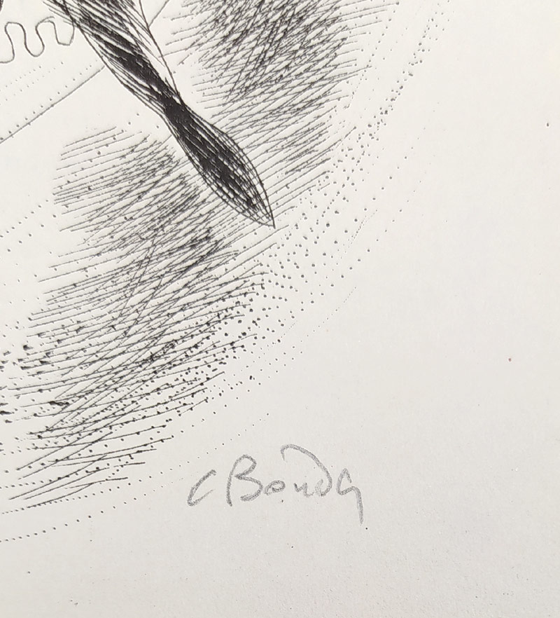 Bouda Cyril – Clown, opus 993, původní litografie, 1948