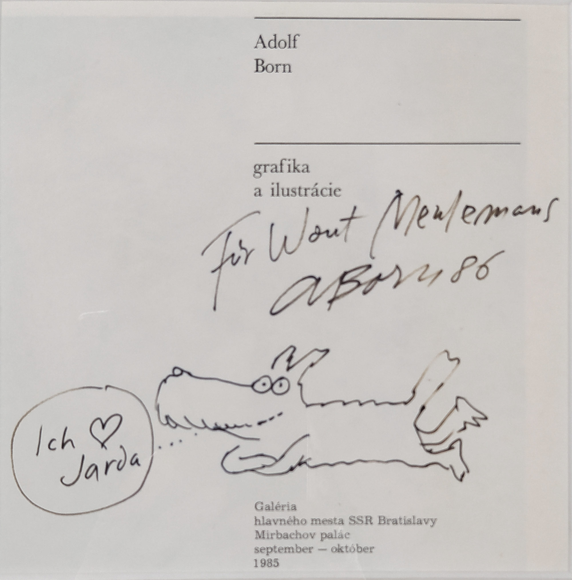 Born Adolf – Kresba s osobním věnováním, 1986